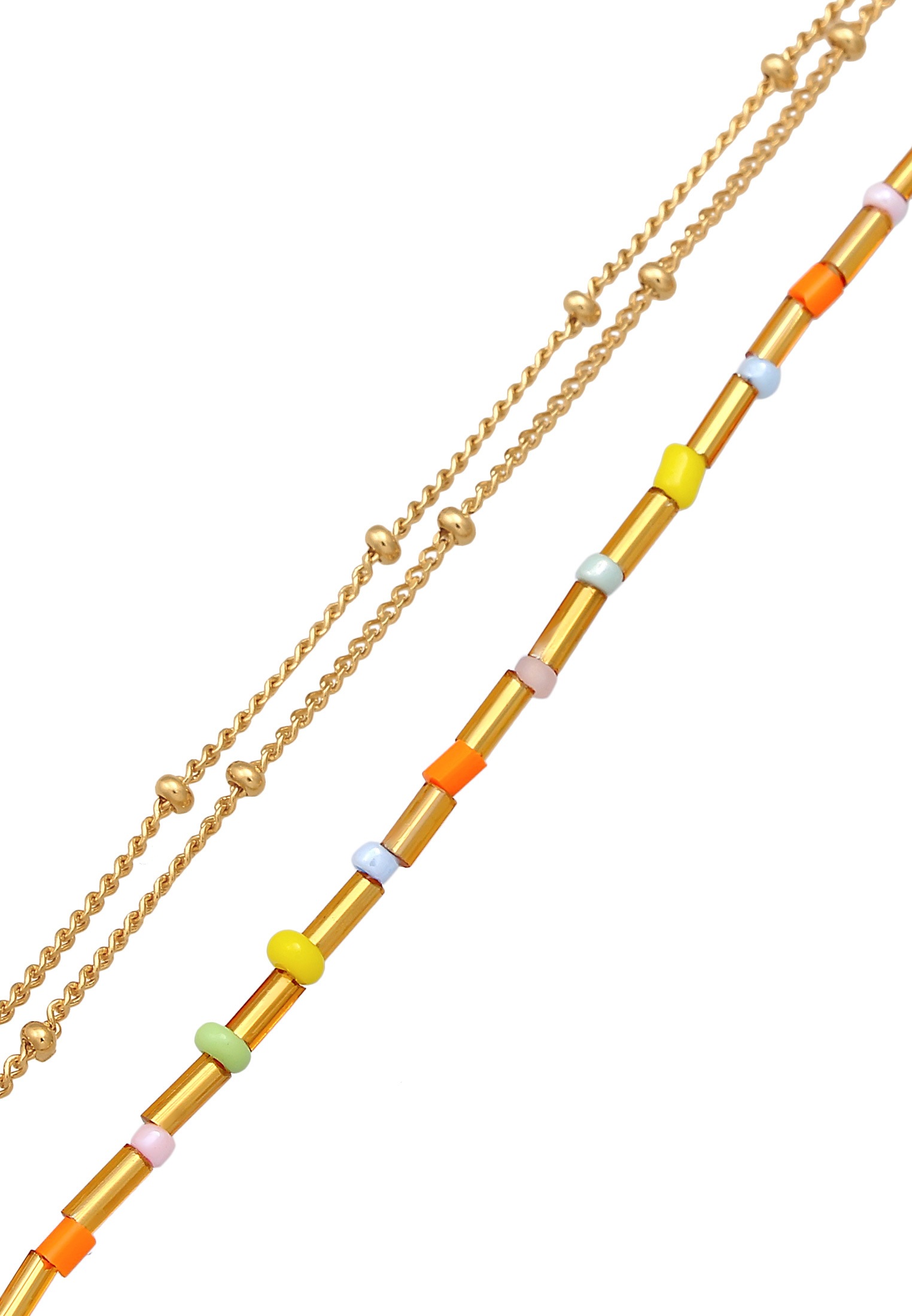 Elli Armkette »Armband Layer Kugel Glas Beads Bunt 2er Set 925er Silber«