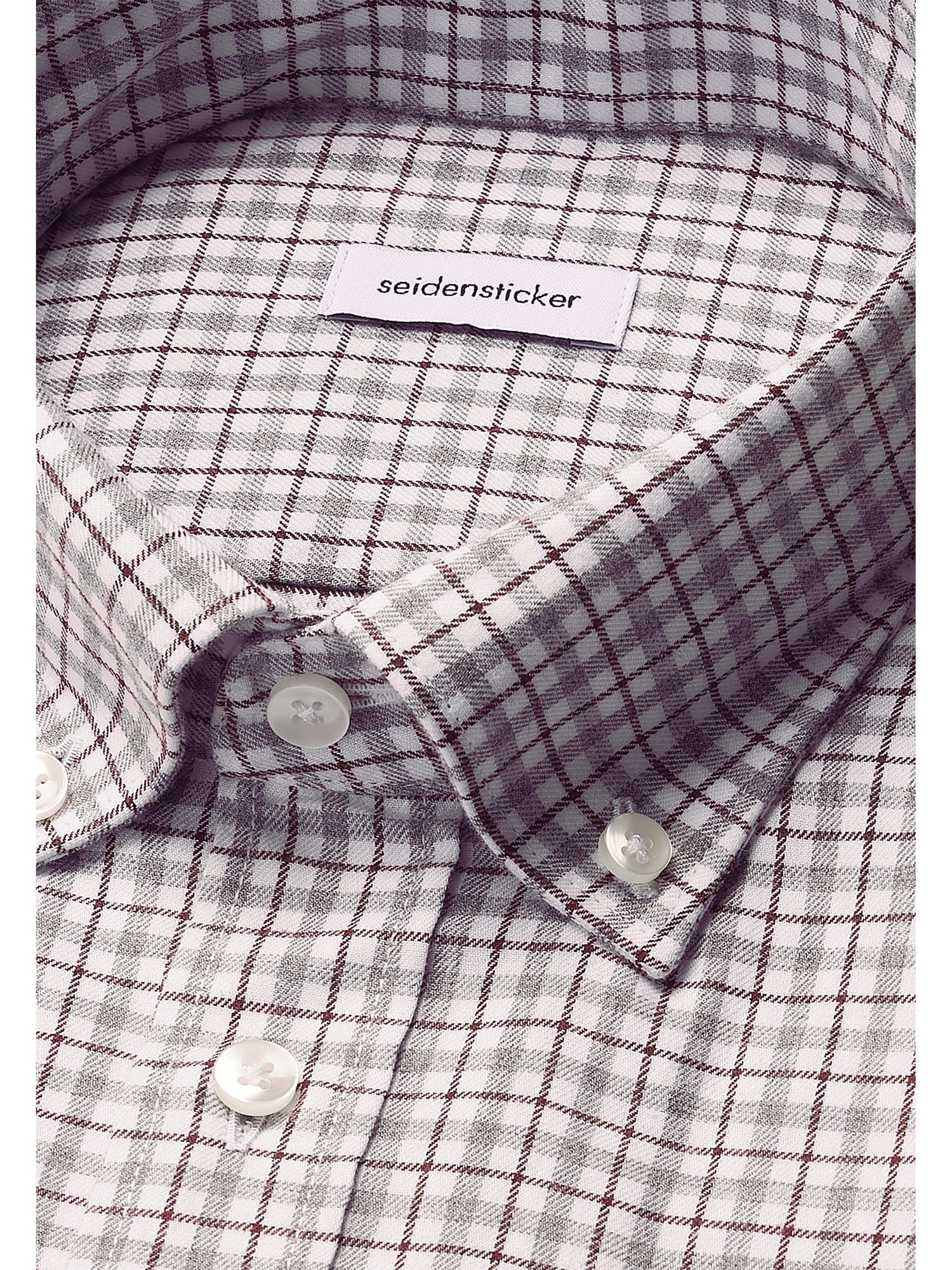 seidensticker Flanellhemd »Schwarze Rose« Slim 1/1 Button-Down-Kragen Karo