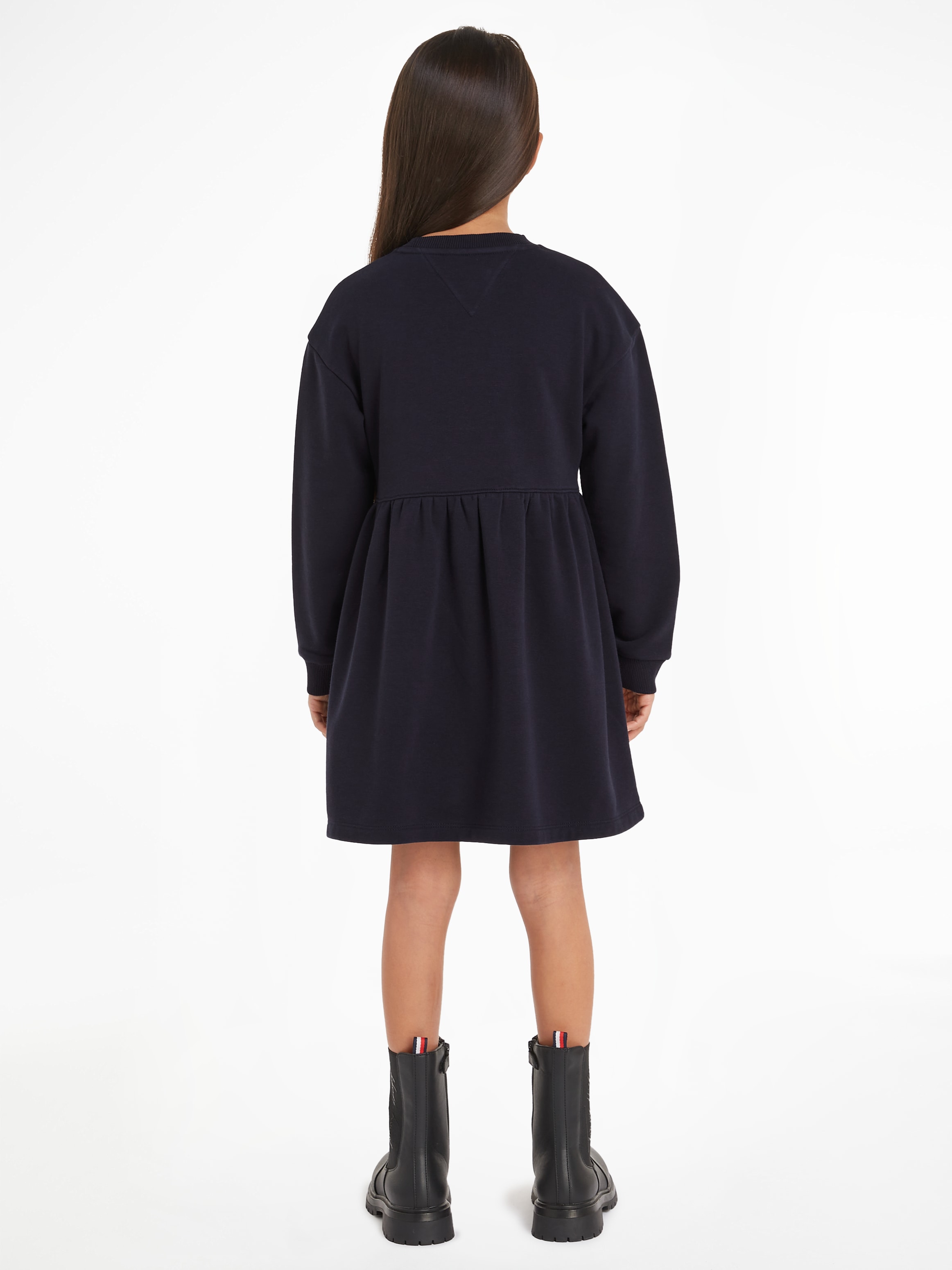 Tommy Hilfiger Strickkleid »EMB FLOWER KNITTED DRESS LS«, Kinder bis 16 Jahre mit Logoschriftzug