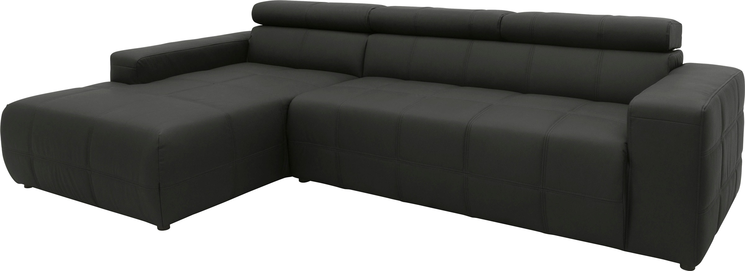 DOMO collection Ecksofa »Brandon Sitzbelastung 140 kg, große Ausführung, B/T/H: 289/177/80 cm«, mit Kopfteilverstellung, wahlweise Sitztiefenverstellung, L-Form