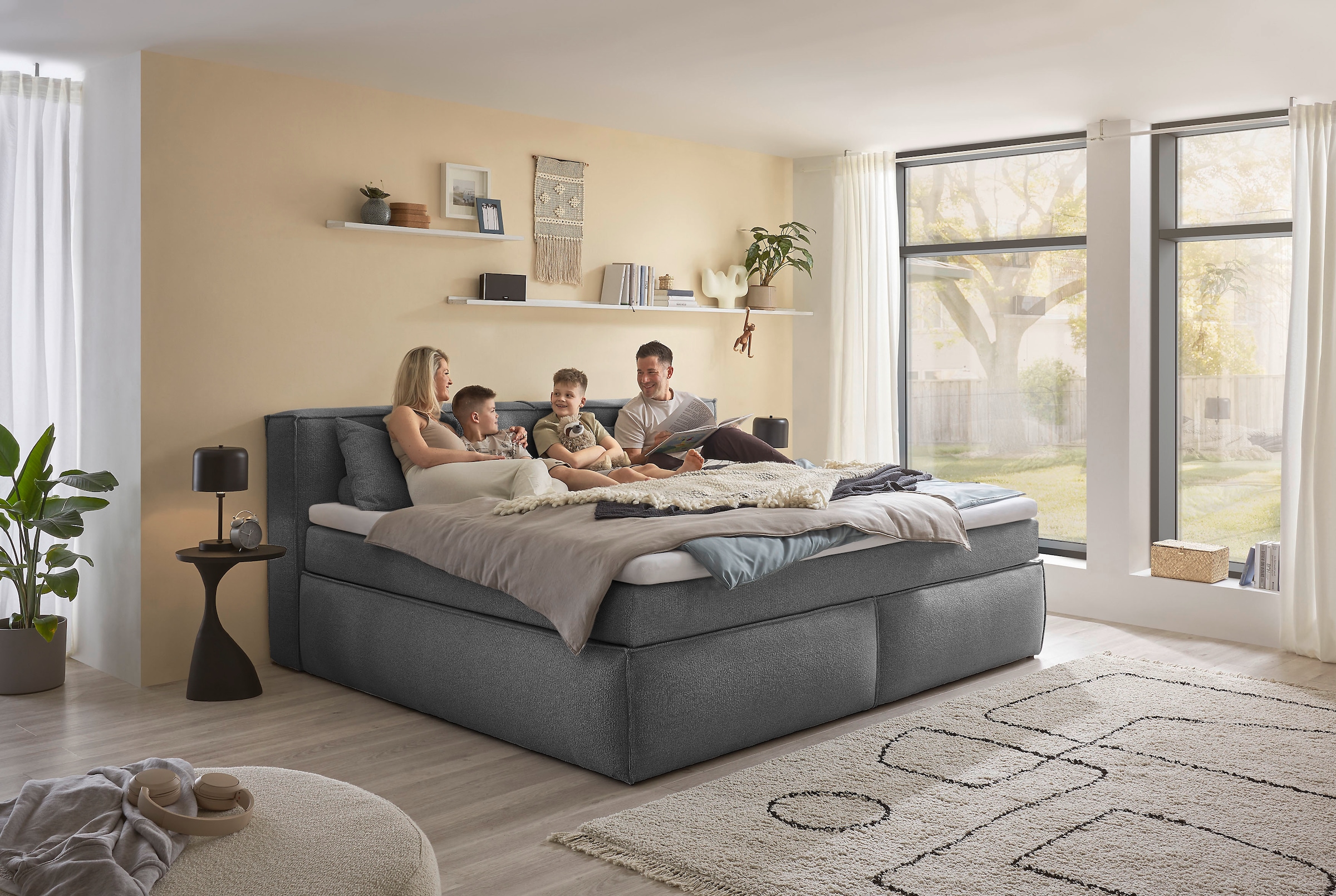 ED EXCITING DESIGN Boxspringbett »Sandon, Familienbett erhältlich in der Größe 240x200cm« in verschiedenen Farben erhältlich