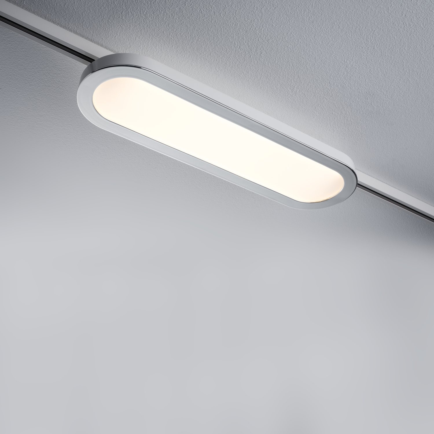 Paulmann Schienensystem-Leuchten »URail Panel Loop  480lm 7W 2700K 230V Chrom matt, Chrom 7W« LED-Modul 1 Stk. Warmweiß Einzelspot, dimmbar