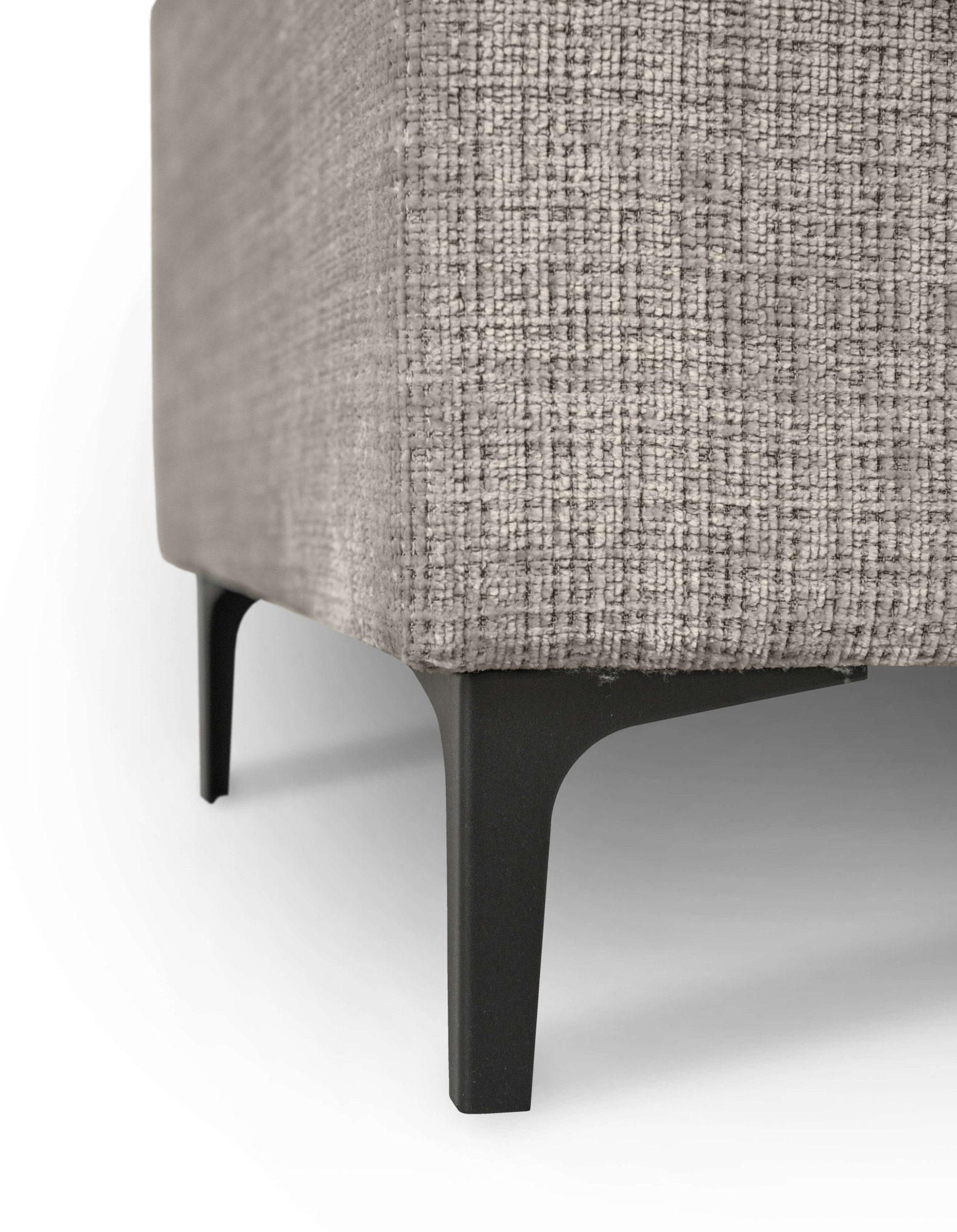 Places of Style Wohnlandschaft »XXL Sofa Oland, Struktur, Flachgewebe, Luxus-Microfaser, Boucle«, U-Form, 345 cm, Wellenunterfederung, Skandi-Design, Metallfüße