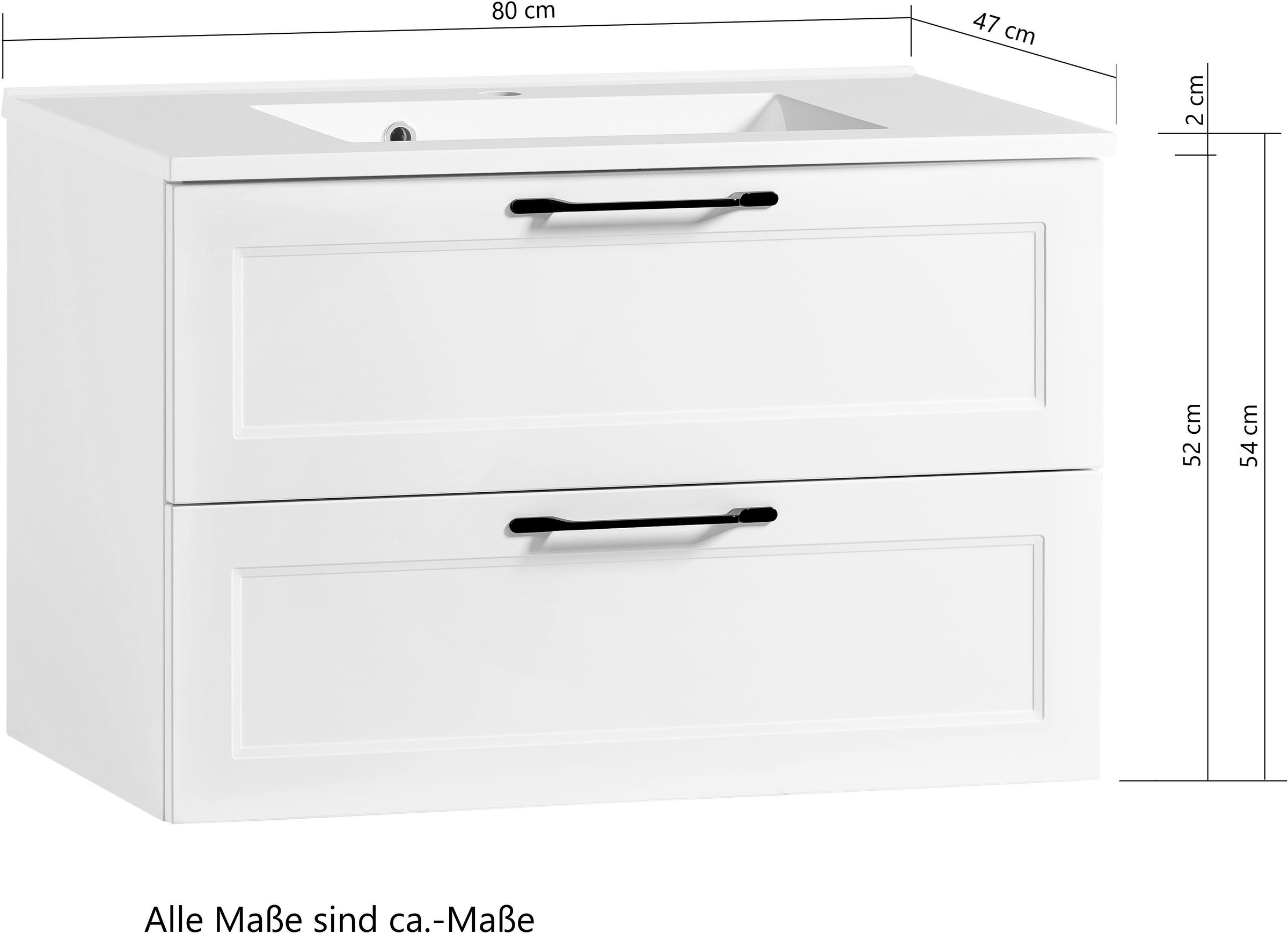 HELD MÖBEL Badmöbel-Set »Lana«, (Komplett-Set), breit inkl. 2-teilig, 80 Badezimmer-Set, bequem bestellen cm Waschbecken