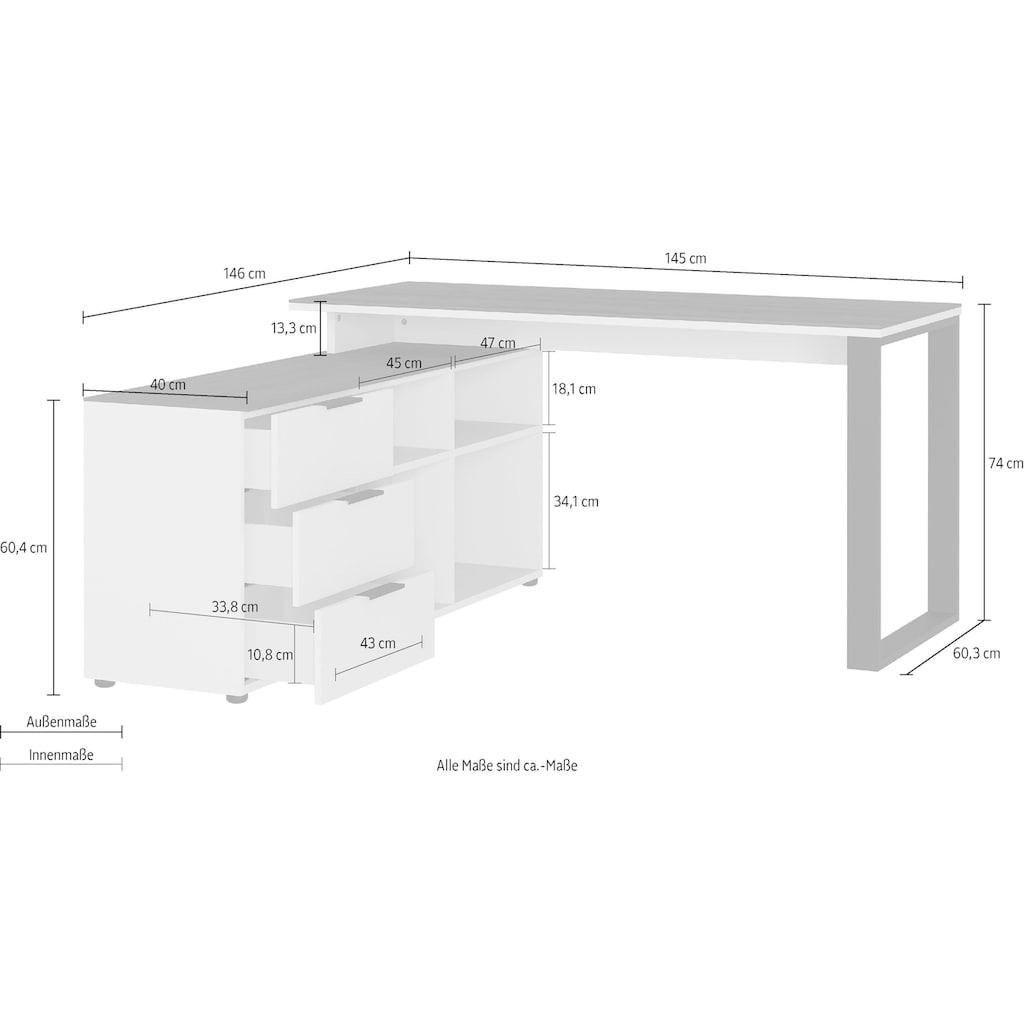 GERMANIA Eckschreibtisch »Ancona«