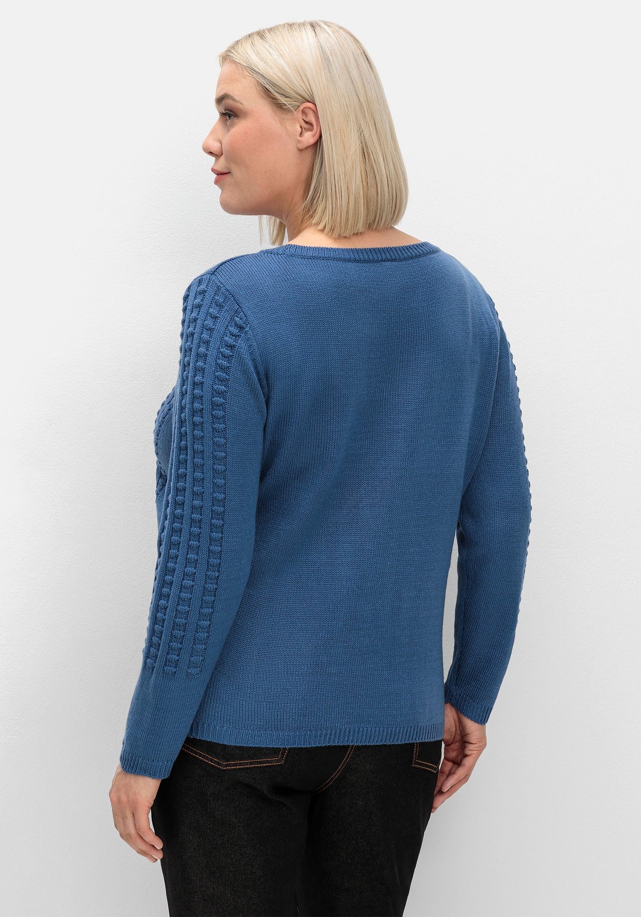 Sheego Rundhalspullover »Pullover mit 3D-Strickmuster«