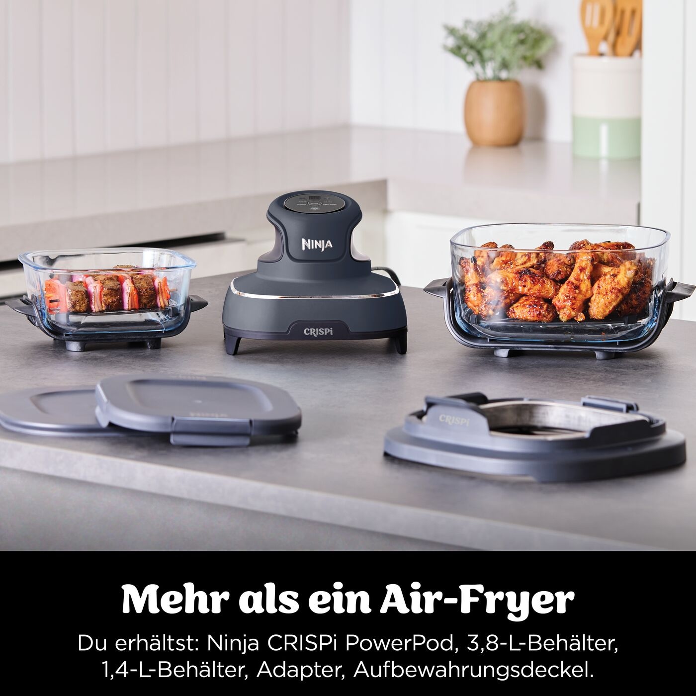 NINJA Heißluftfritteuse »CRISPi 4-in-1 Cyber Space - FN101EUGY« 1700 W tragbar