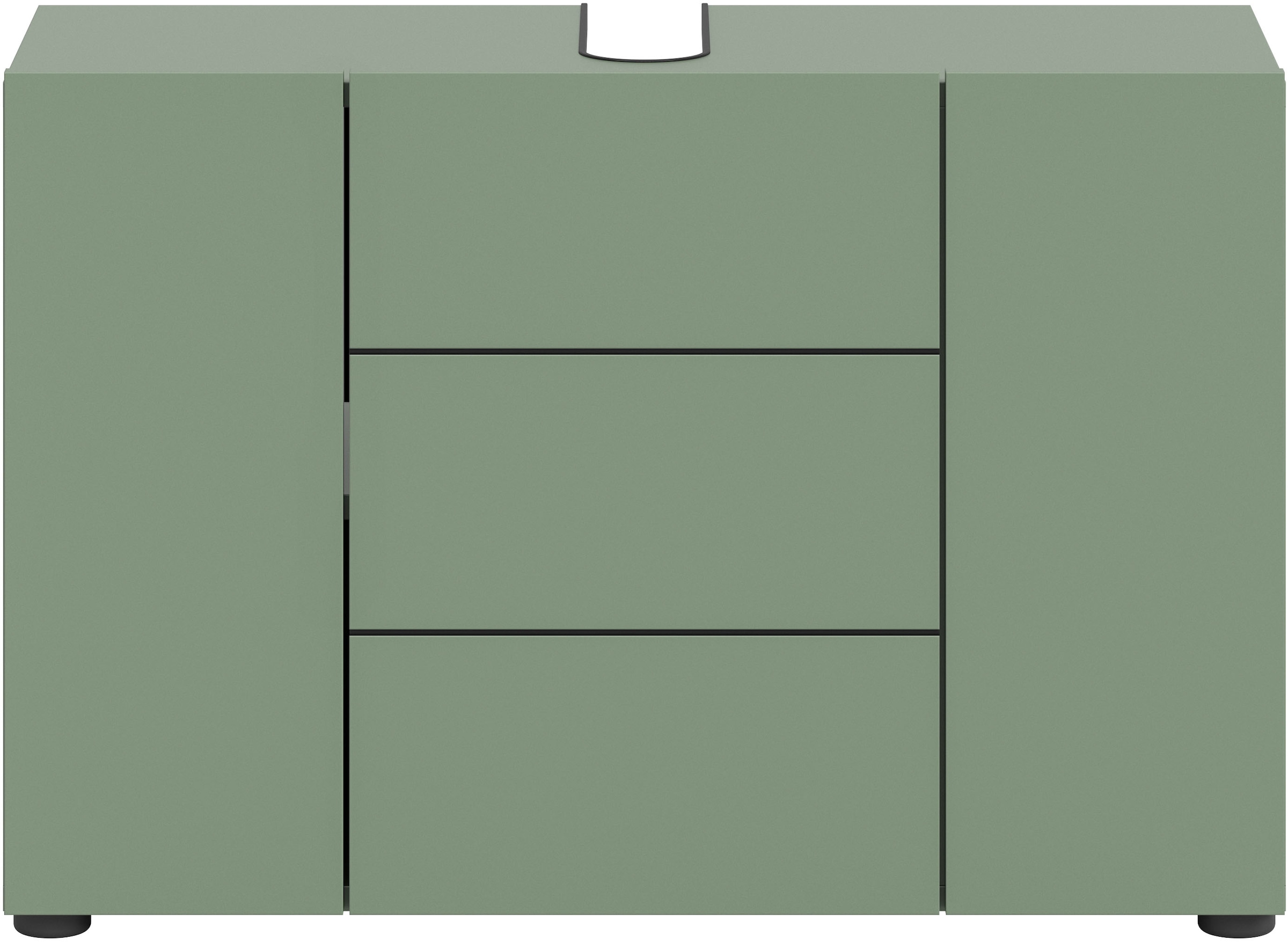 welltime Waschbeckenunterschrank »BIEL, Breite: 82 cm, 3 Türen, 4 Fächer, Siphonausschnitt« 1 Stk. tlg. Waschbeckenunterschrank, Unterschrank, WBU, Badezimmer, Bad