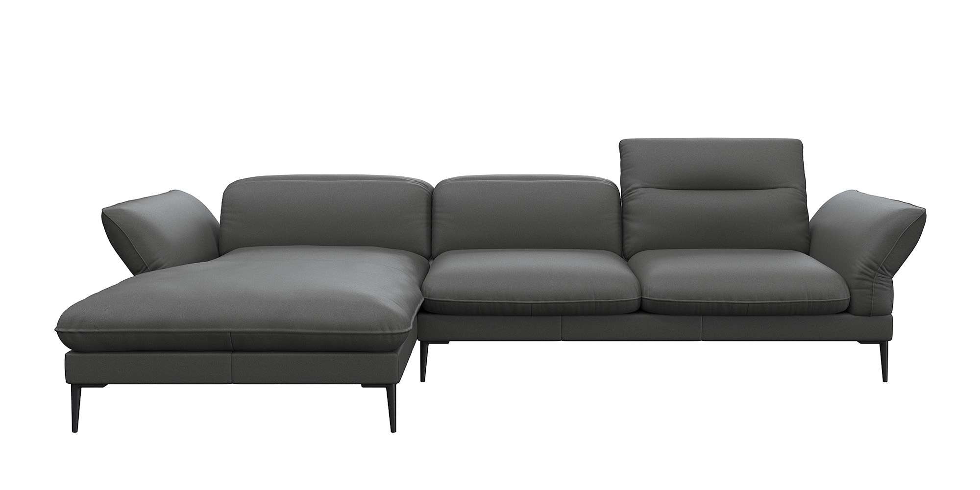 FLEXLUX Ecksofa »Salino, Funktionssofa mit Recamiere, Relaxsofa, Ecksofa«, Sofa mit Arm- und Kopfteil-Verstellungen, Kaltschaum & Stahl-Wellen