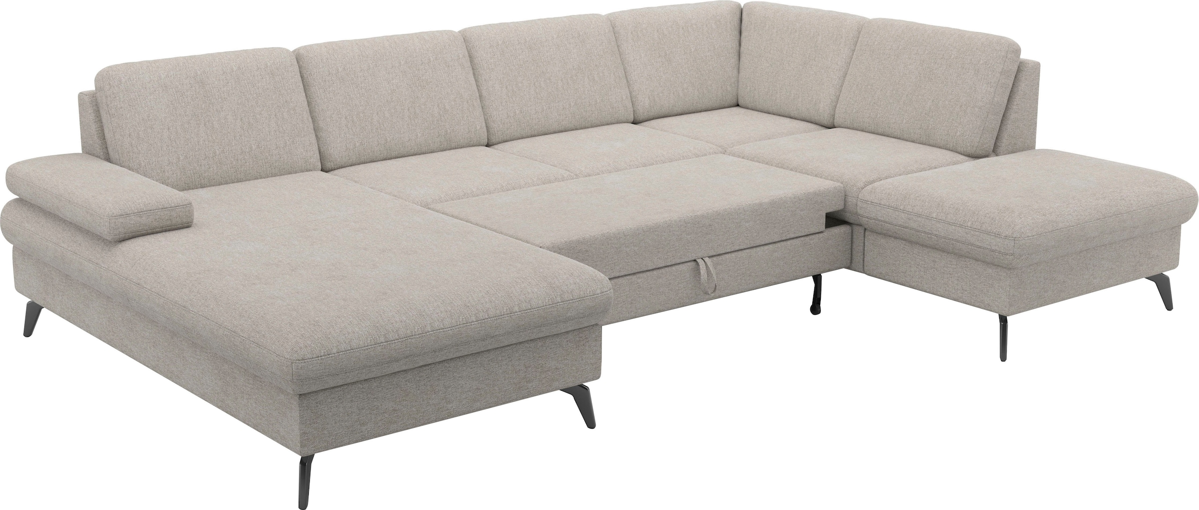 sit&more Wohnlandschaft »Morris Jubi U-Form«, inkl. Armteilfunktion und 1 Zierkissen, wahlweise mit Bettfunktion