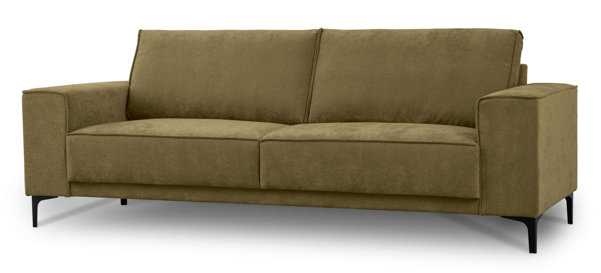 Places of Style 3-Sitzer »3er Sofa Oland, Struktur, Flachgewebe, Luxus-Microfaser, Boucle«, 224 cm, Wellenunterfederung, Skandi-Design, Metallfüße