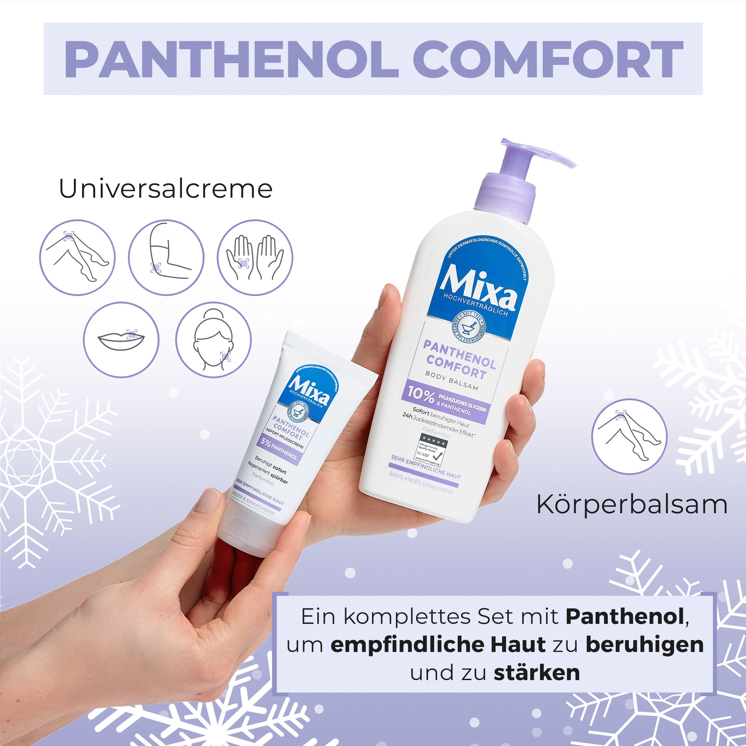 Mixa Körpercreme »Panthenol Comfort Pflege-Duo Set«, (Set, 2 tlg.), sensitive  Pflege online bestellen | UNIVERSAL