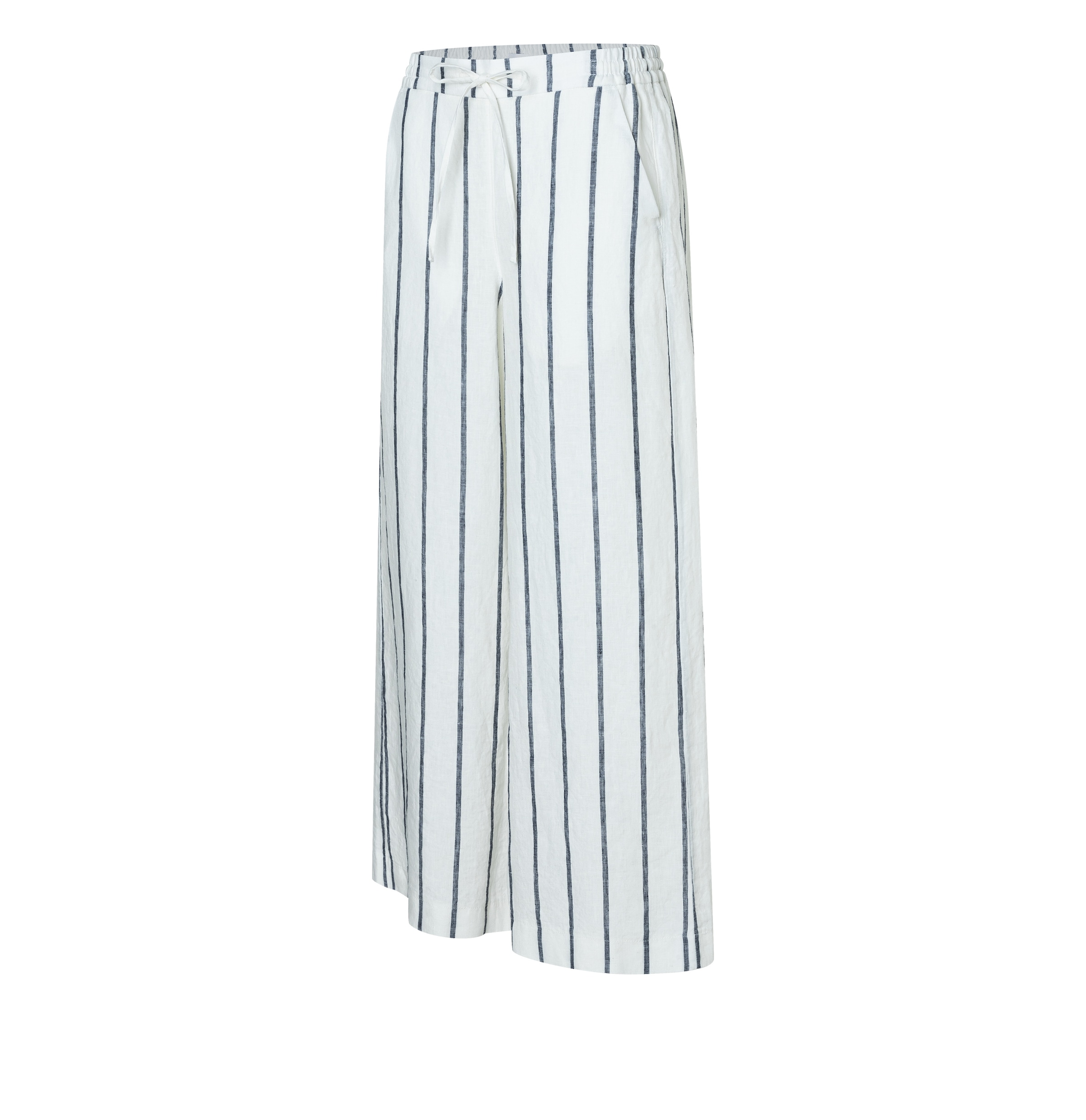 MAC Leinenhose »CALLIE cropped«  gestreift mit Kordelzug