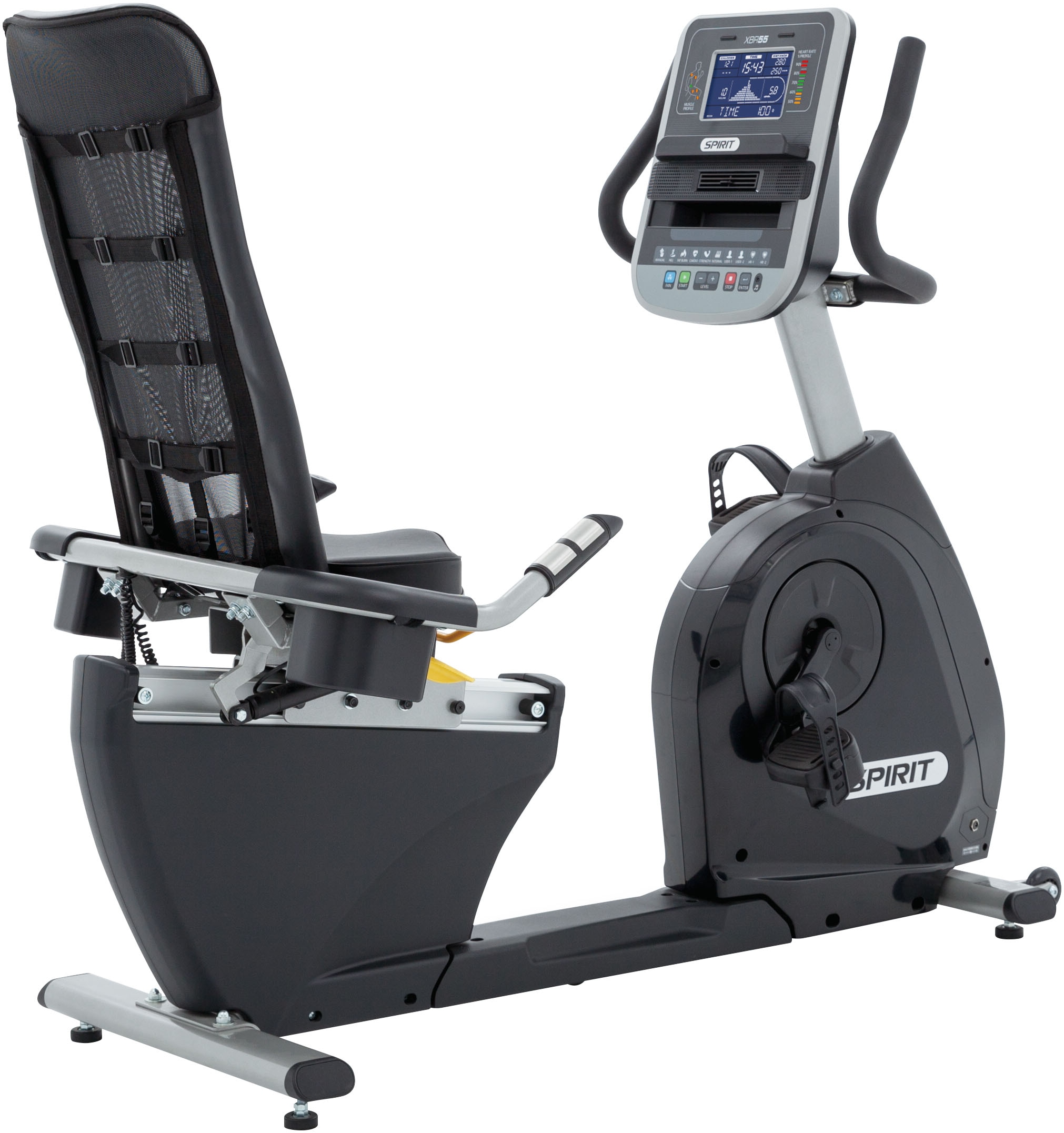 Spirit Fitness Ergometer »XBR 55«, (Packung, 1 tlg., Rückenschonendes Ausdauertraining), Schwungmasse ca. 11 kg, 20 Widerstandsstufen