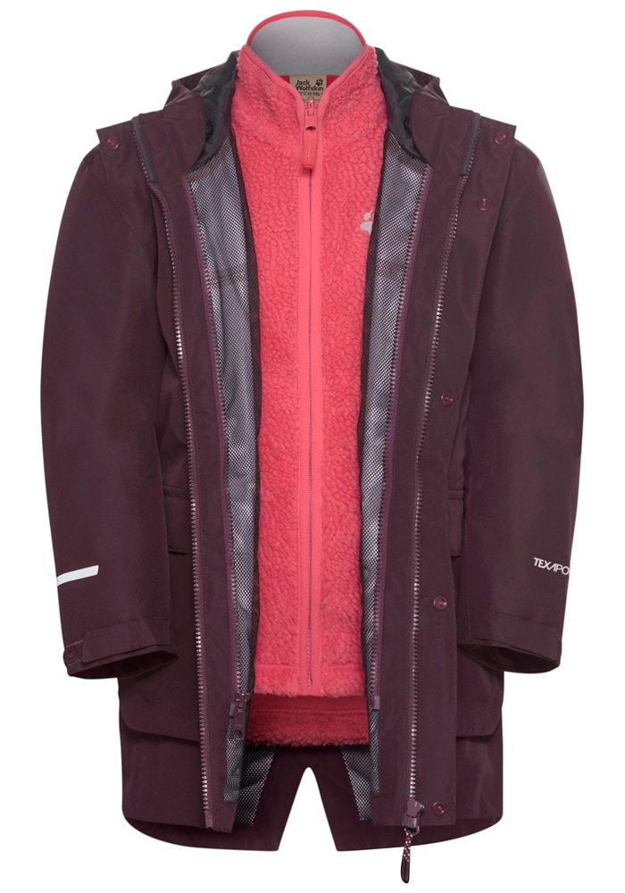 Jack Wolfskin 3-in-1-Funktionsjacke »3IN1 CANVEY KIDS«, mit Kapuze
