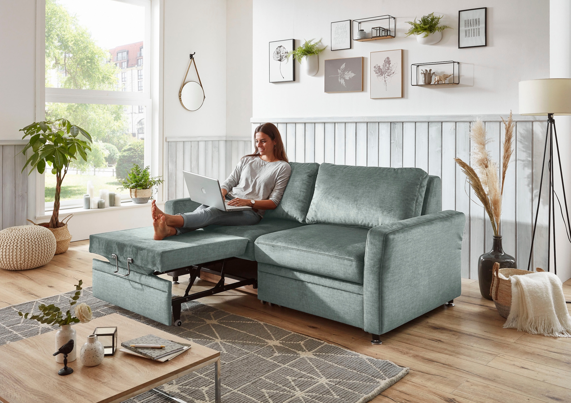 Die PlanBar Schlafsofa »MP-PD19021«, mit Längsschläferfunktion 80 bzw. 160x210 cm