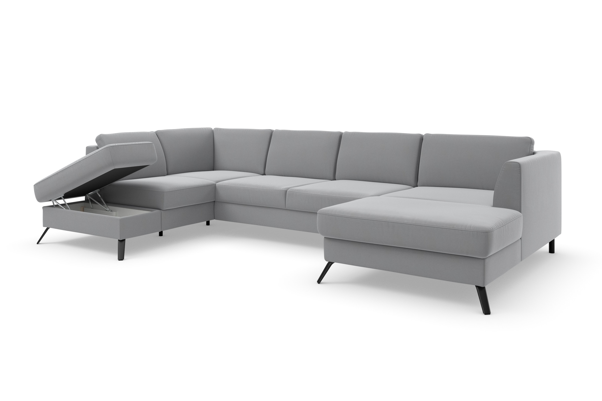 sit&more Wohnlandschaft »Olsen U-Form«, inklusive Sitztiefenverstellung, wahlweise mit Bettfunktion, 15cm hoch