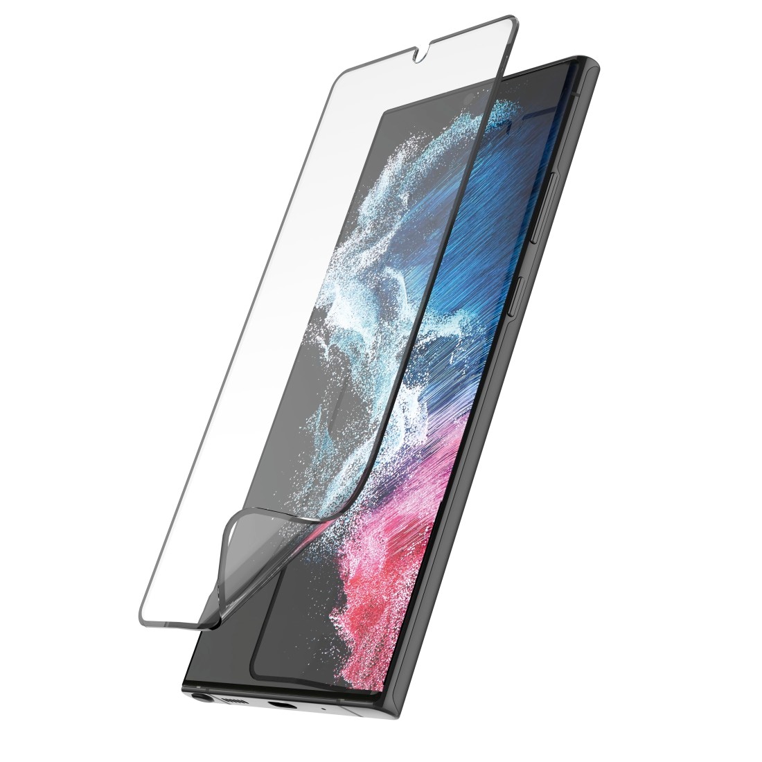 Hama Displayschutzglas »Schutzfolie für Samsung S24 Ultra (Handy Displayschutz Full-Cover)«, für Samsung Galaxy S24 Ultra, Panzerglas, langwierig, robust