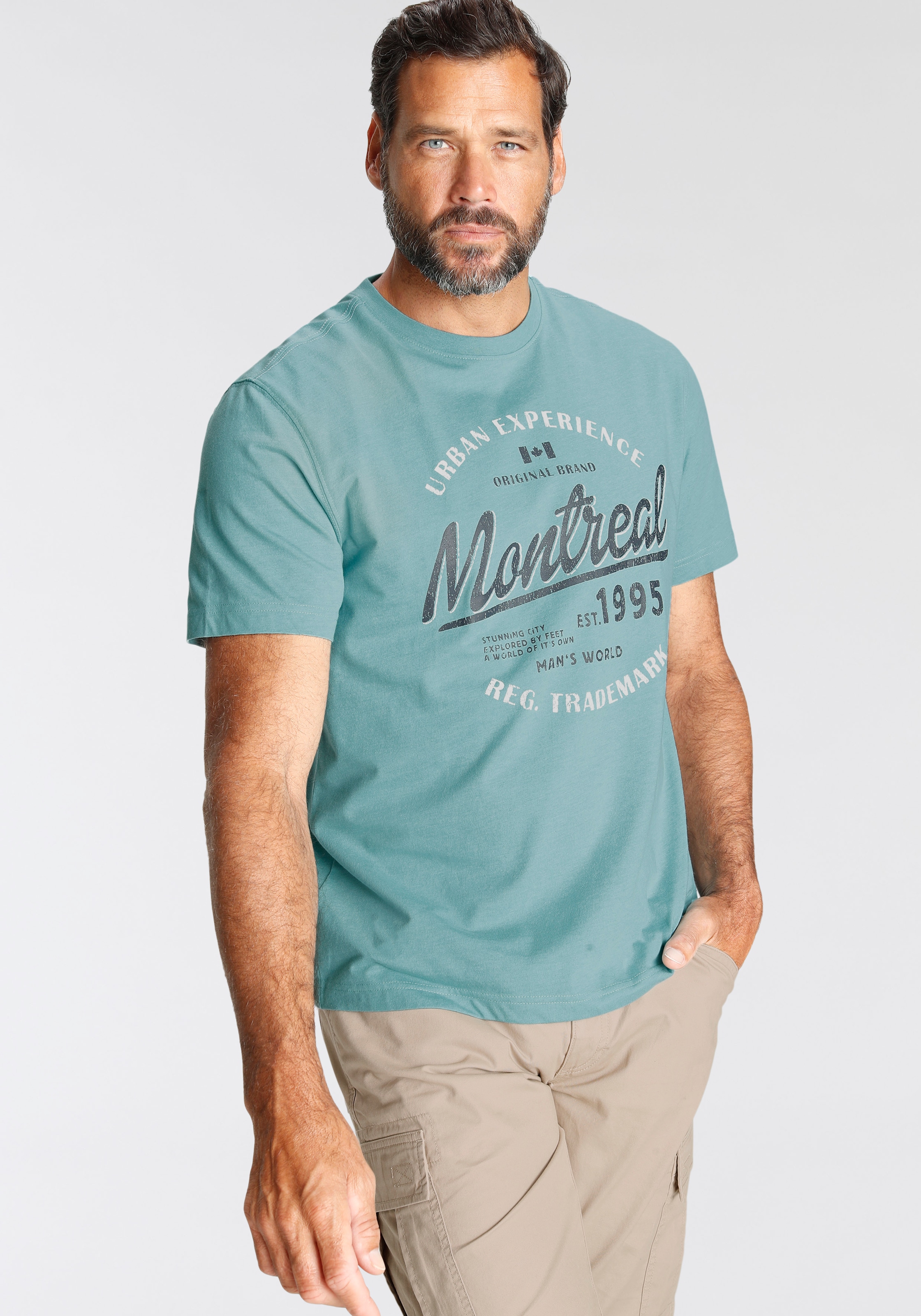 Man's World T-Shirt, mit Brustprint