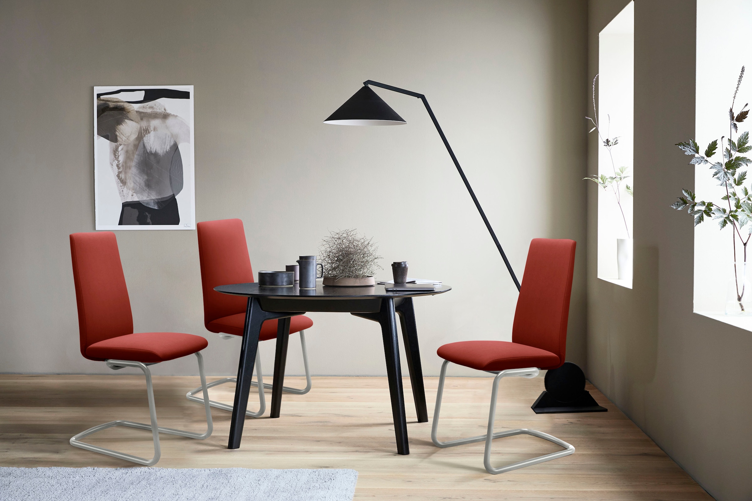 Stressless® Polsterstuhl »Laurel« () High Back, Größe L, mit Beinen aus Stahl in Schwarz matt