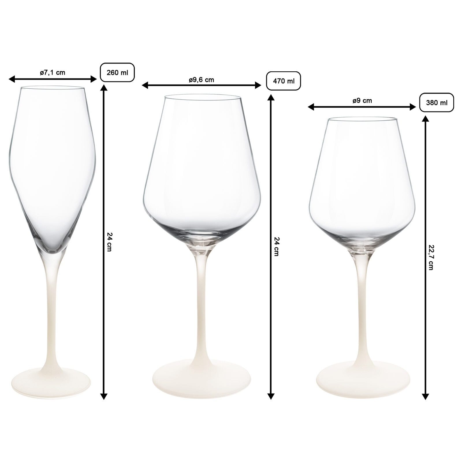 Villeroy & Boch Gläser-Set »Wein- und Sektgläser Set Manufacture Rock Blanc 12er Set weiß-transparent« Handwäsche wird empfohlen