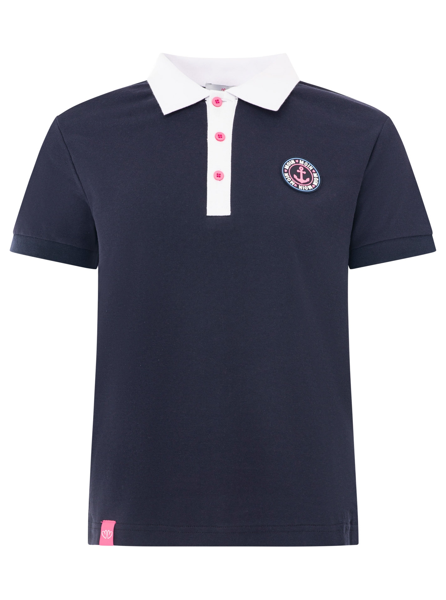 Zwillingsherz Poloshirt »Maritim« kontrastierende Polokragen mit Knopfleiste, Brustlogo mit Anker