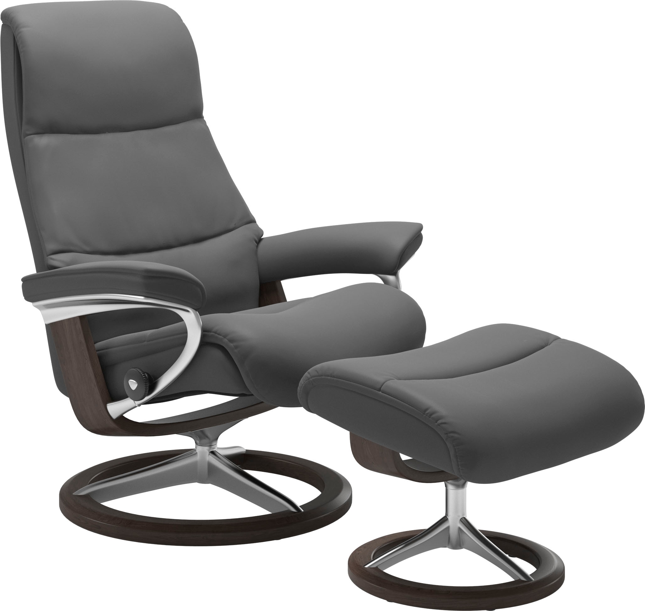 Stressless® Relaxsessel »View« Set, Relaxsessel mit Hocker,  mit Signature Base, Größe M,Gestell Wenge