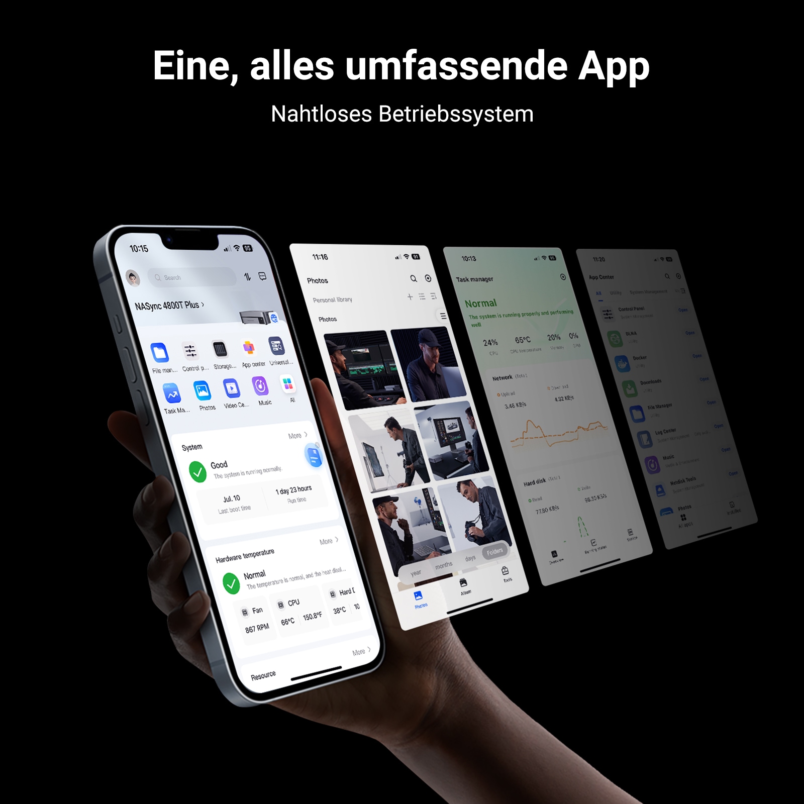 UGREEN NAS-Server »DXP480T Plus 4-Bay All-Flash SSD NAS (Diskl.)«
