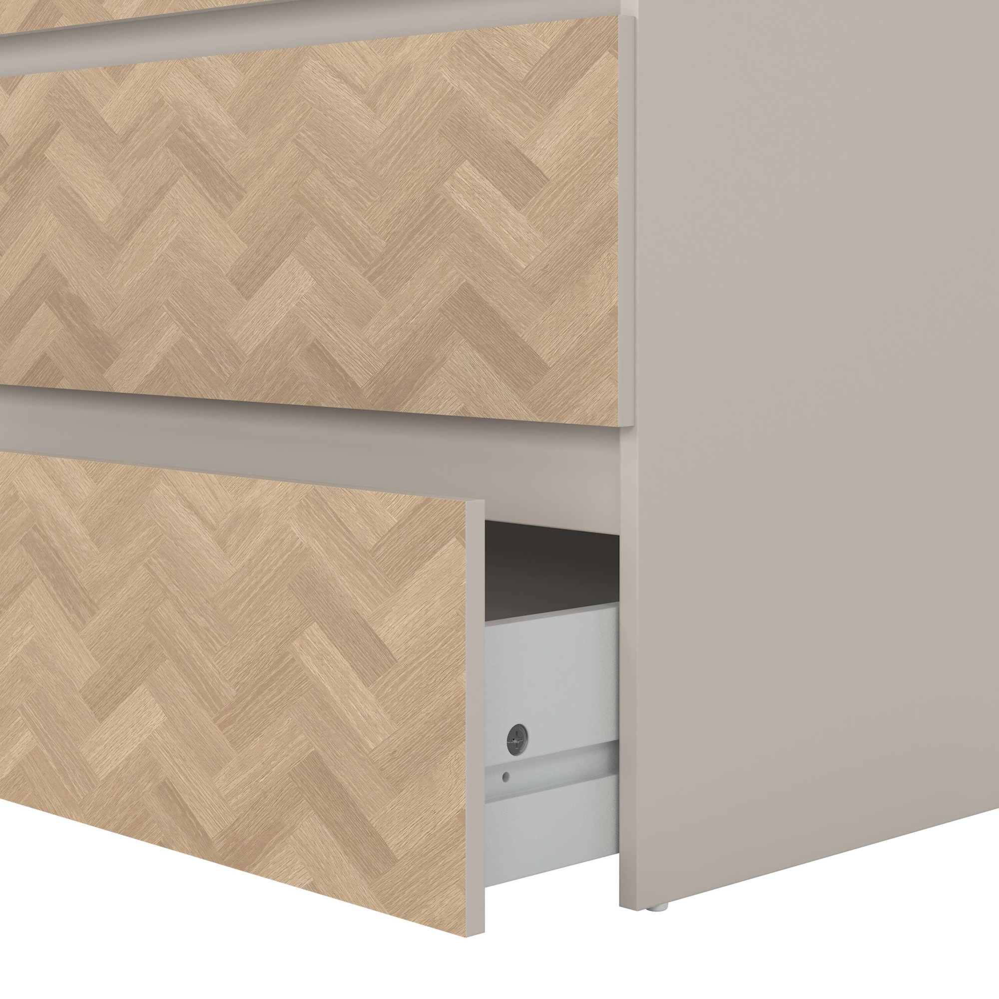 Home affaire Kommode »Maise in Holzoptik mit elegantem Fischgrätmuster« Fischgrätdekorfronten für einen modernen Wohnstil