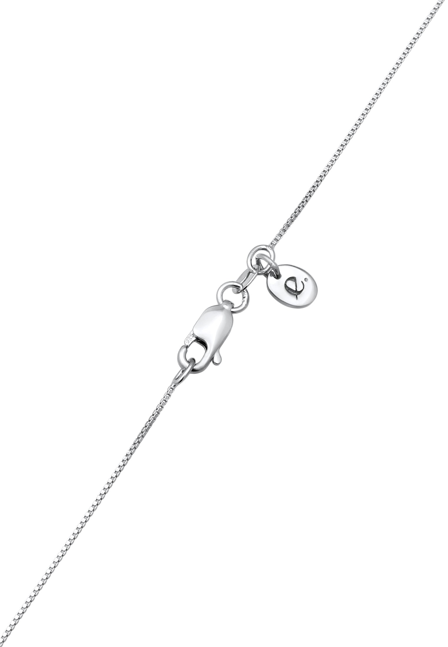 Elli Premium Kette mit Anhänger »Halskette Rechteck Synthetischer Smaragd Grün 925 Sterling Silber«