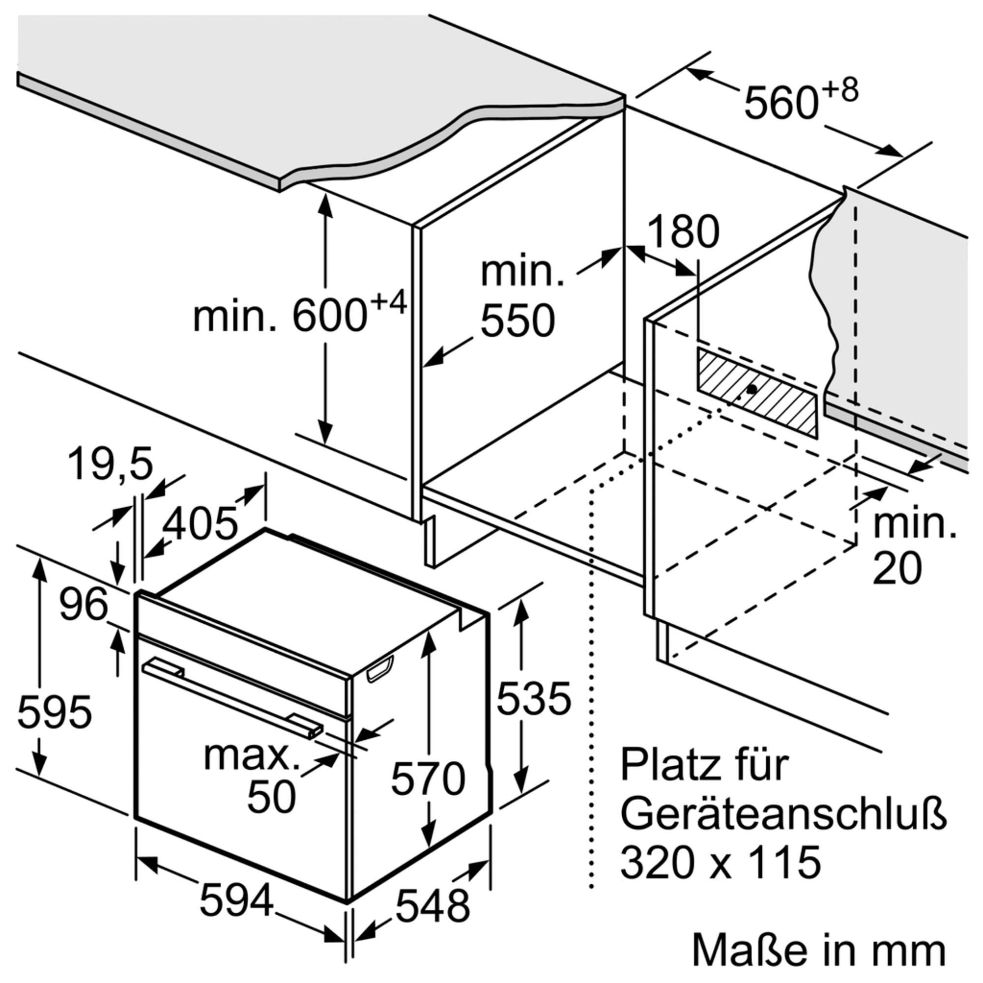 BOSCH Einbaubackofen Serie 6 »HBA537BS0«, mit Teleskopauszug nachrüstbar, ecoClean Direct