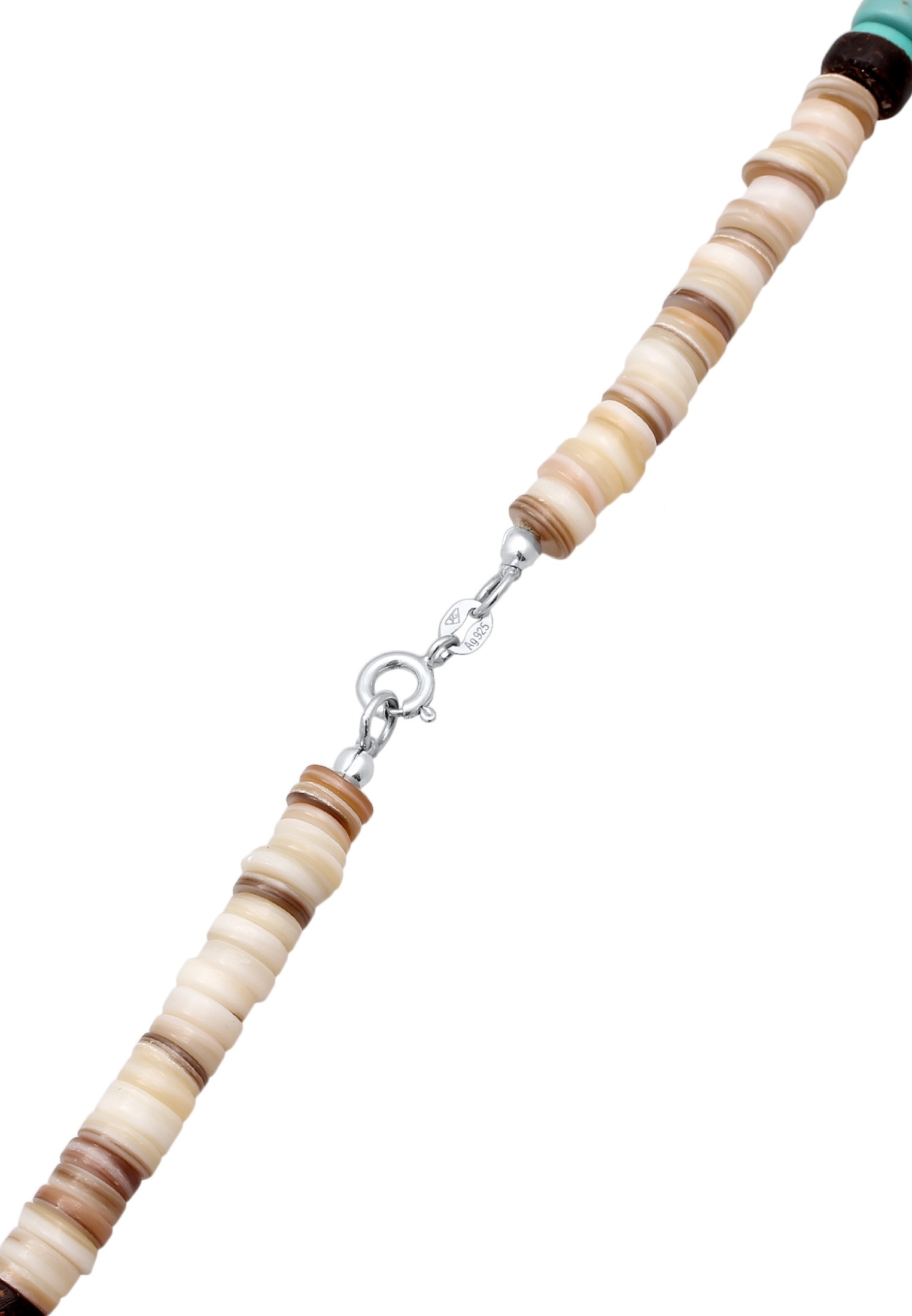 Kuzzoi Silberkette »Halskette Herren Howlith Türkis Heishi Beads Vintage Surfer 925 Sterling Silber«