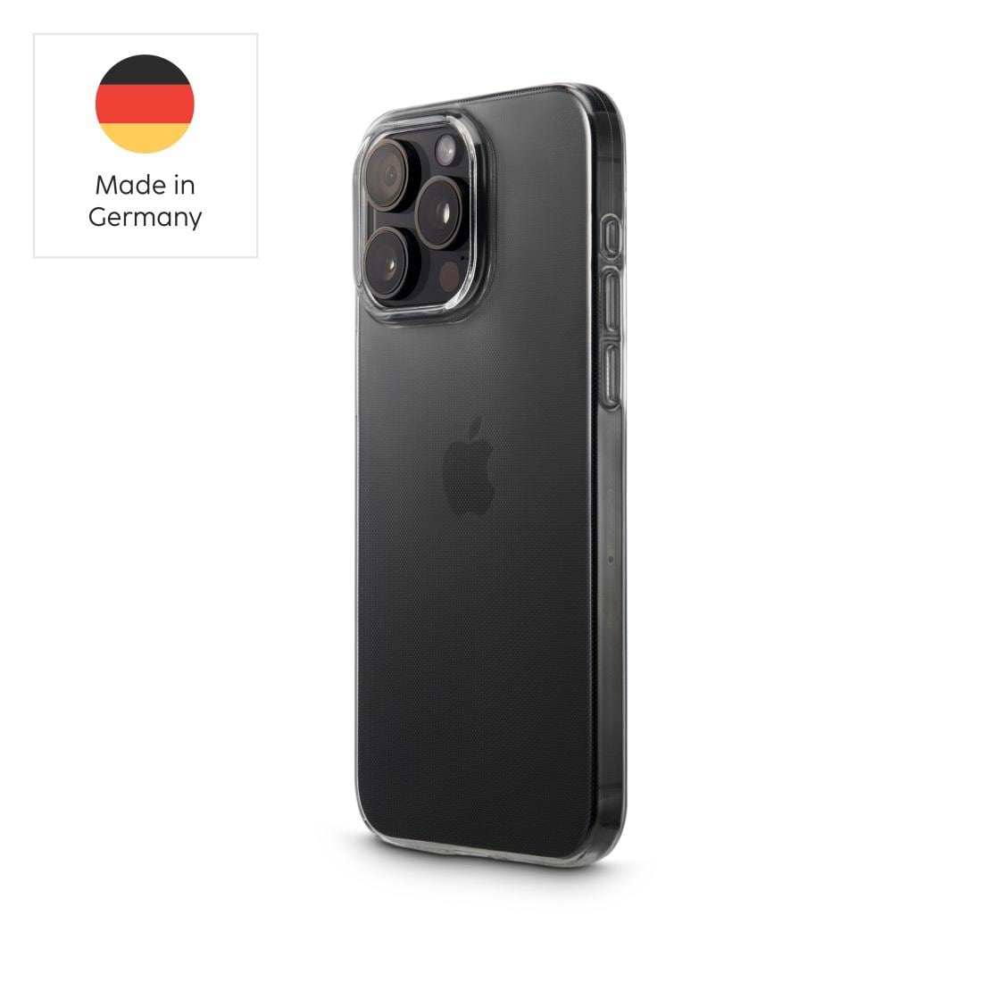 Hama Handyhülle »Handyhülle „Always Clear“ f. iPhone 15 Pro (kratzfest, ohne Vergilben)« Apple iPhone 15 Pro Anti-Rutsch-Oberfläche und bezogene Seitentasten