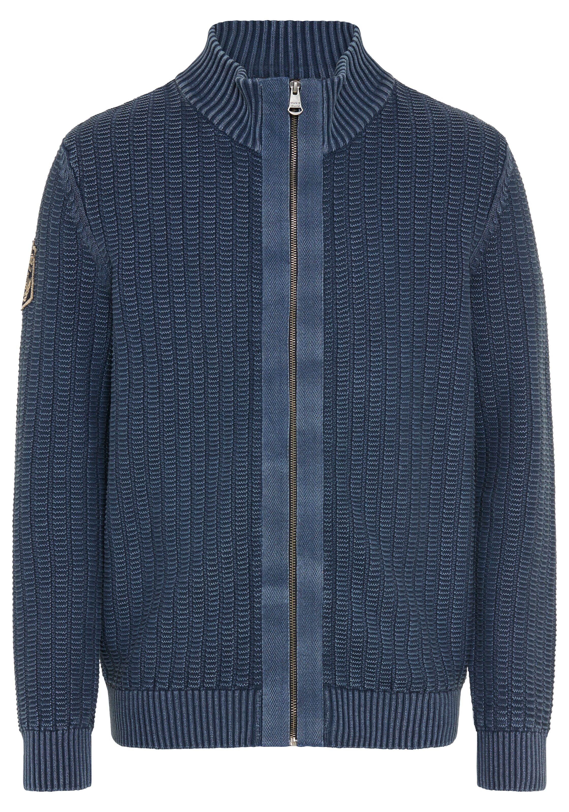 Man's World Strickjacke »Neue Kollektion! Highlight washed Strickstruktur« Regular Fit, Strukturmuster, mit Stehkragen, mit Reißverschluss