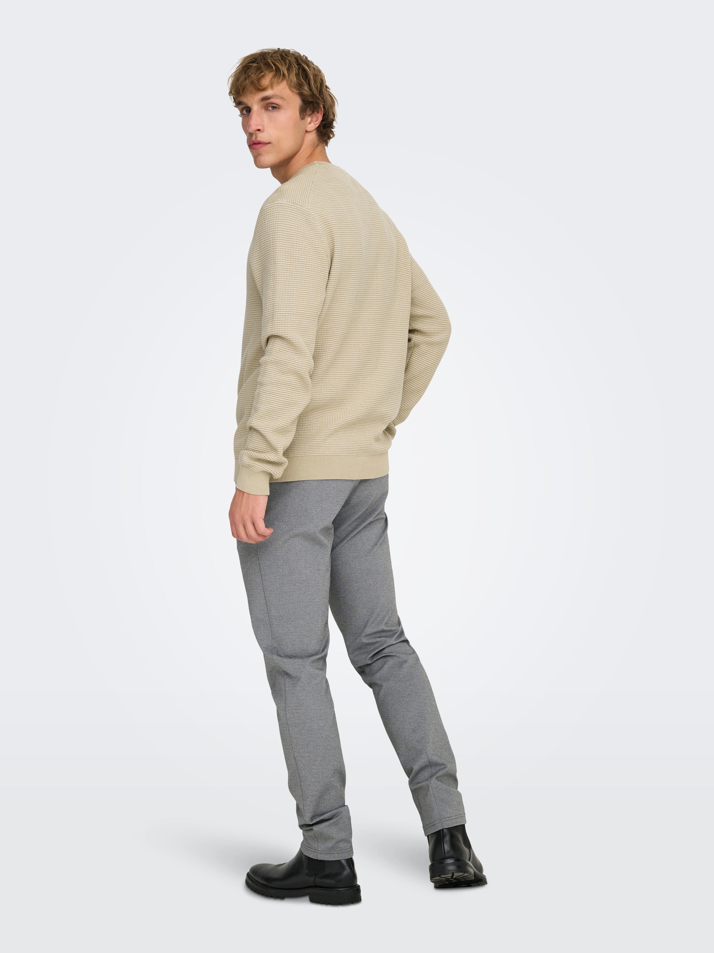 ONLY & SONS Strickpullover »ONSDAVE REG LS CREW NECK KNIT NOOS« Baumwolle, regular fit