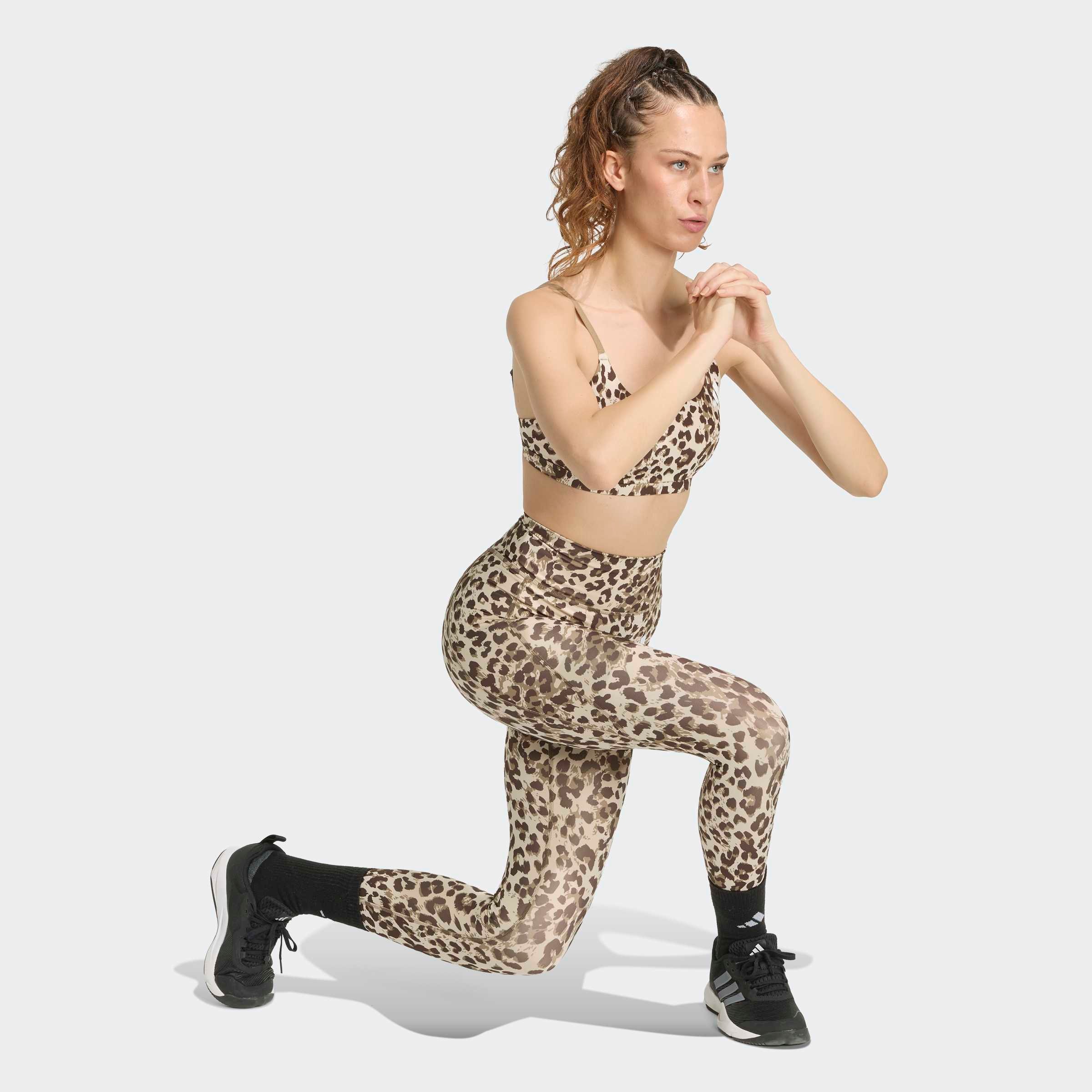 adidas Performance Trainingstights »OPTIME ESSENTIALS 3-STREIFEN LEOPARD 7/8 LEGGINGS«