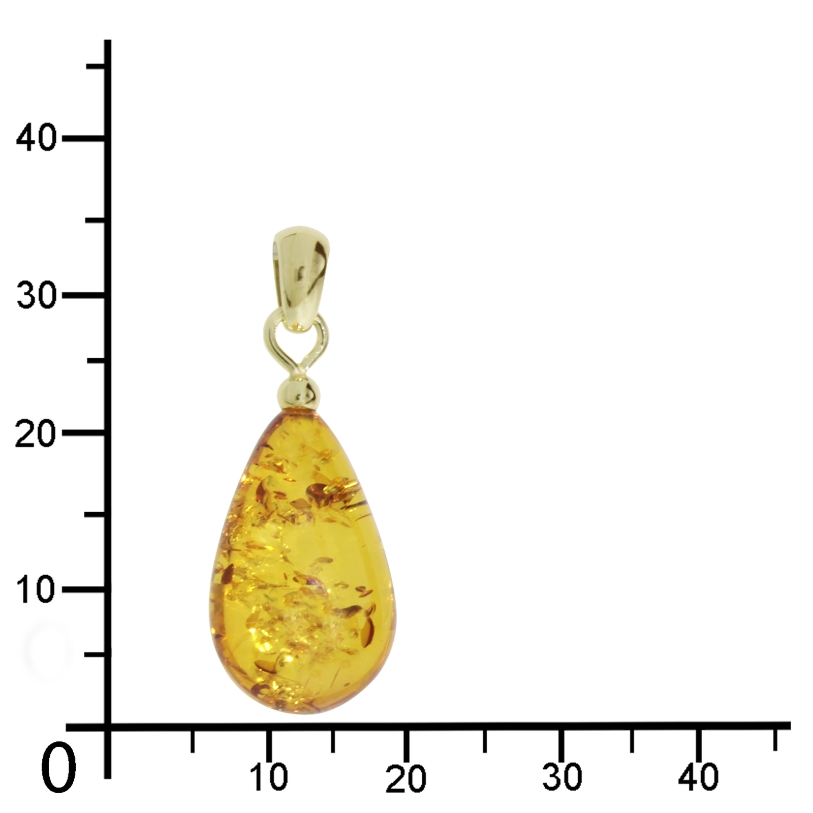 OSTSEE-SCHMUCK Kettenanhänger »- Tropfen flach, ca. 20 mm lang - Gold 333/000 - Bernstein -,«