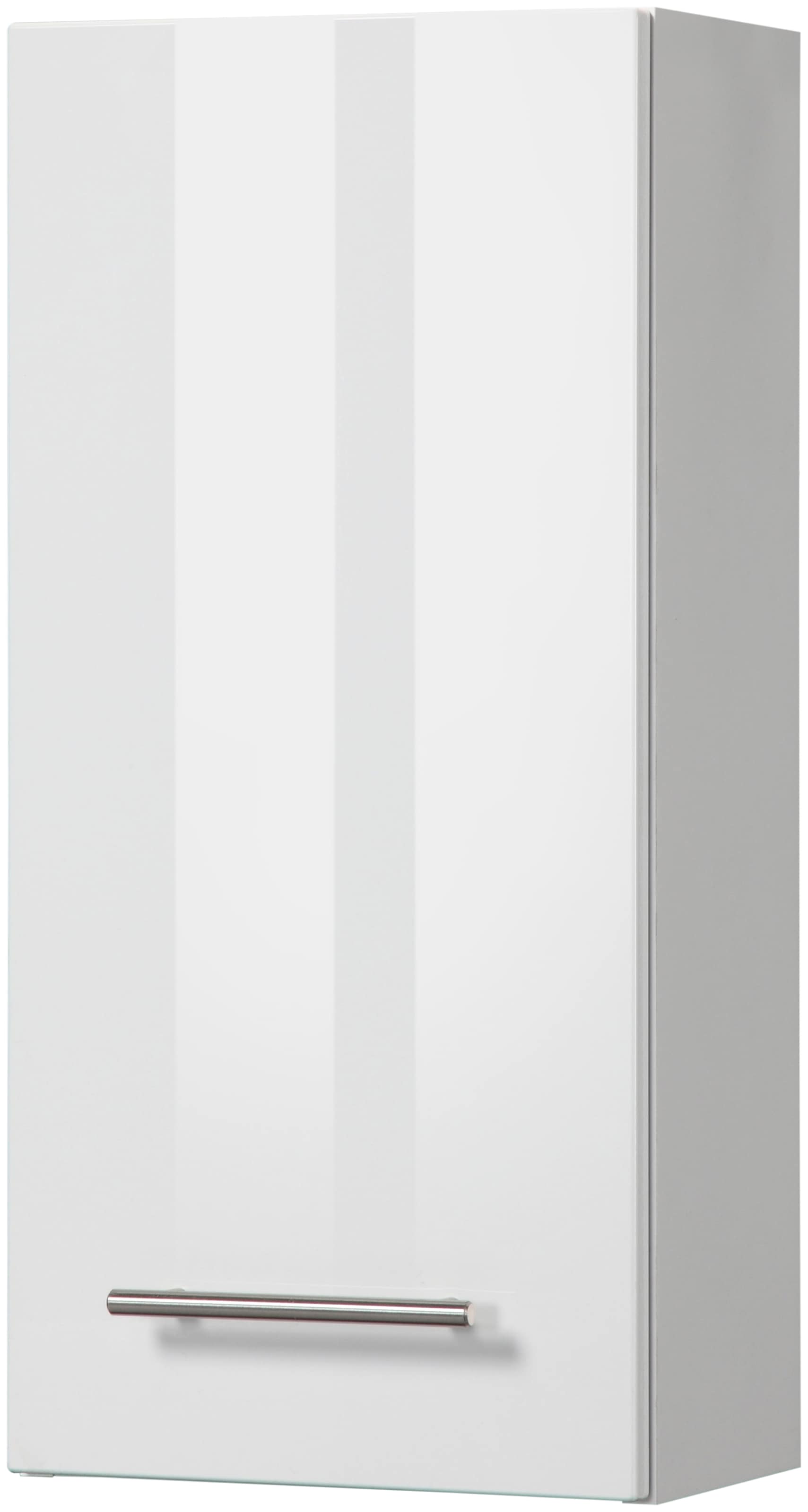welltime Badmöbel-Set »"Trento", Badezimmer-Set, Hängeschrank, Unterschrank, Hochschrank«, (5 St.), Waschbeckenunterschrank, Spiegelschrank inkl. Aufbauleuchte