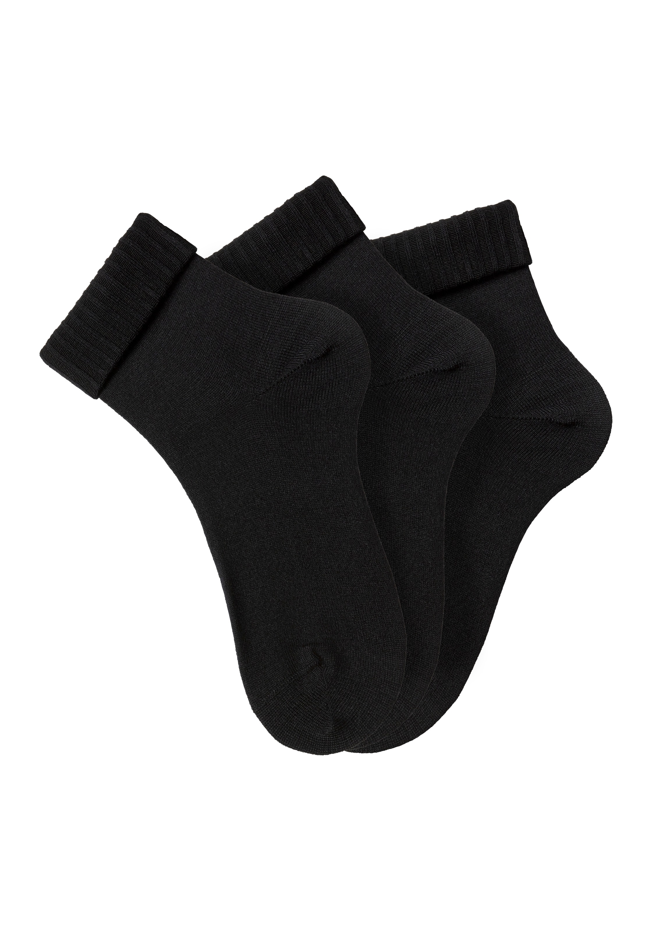 Lavana Umschlagsocken, (Packung, 3 Paar), fein gestrickt mit 53% Wolle