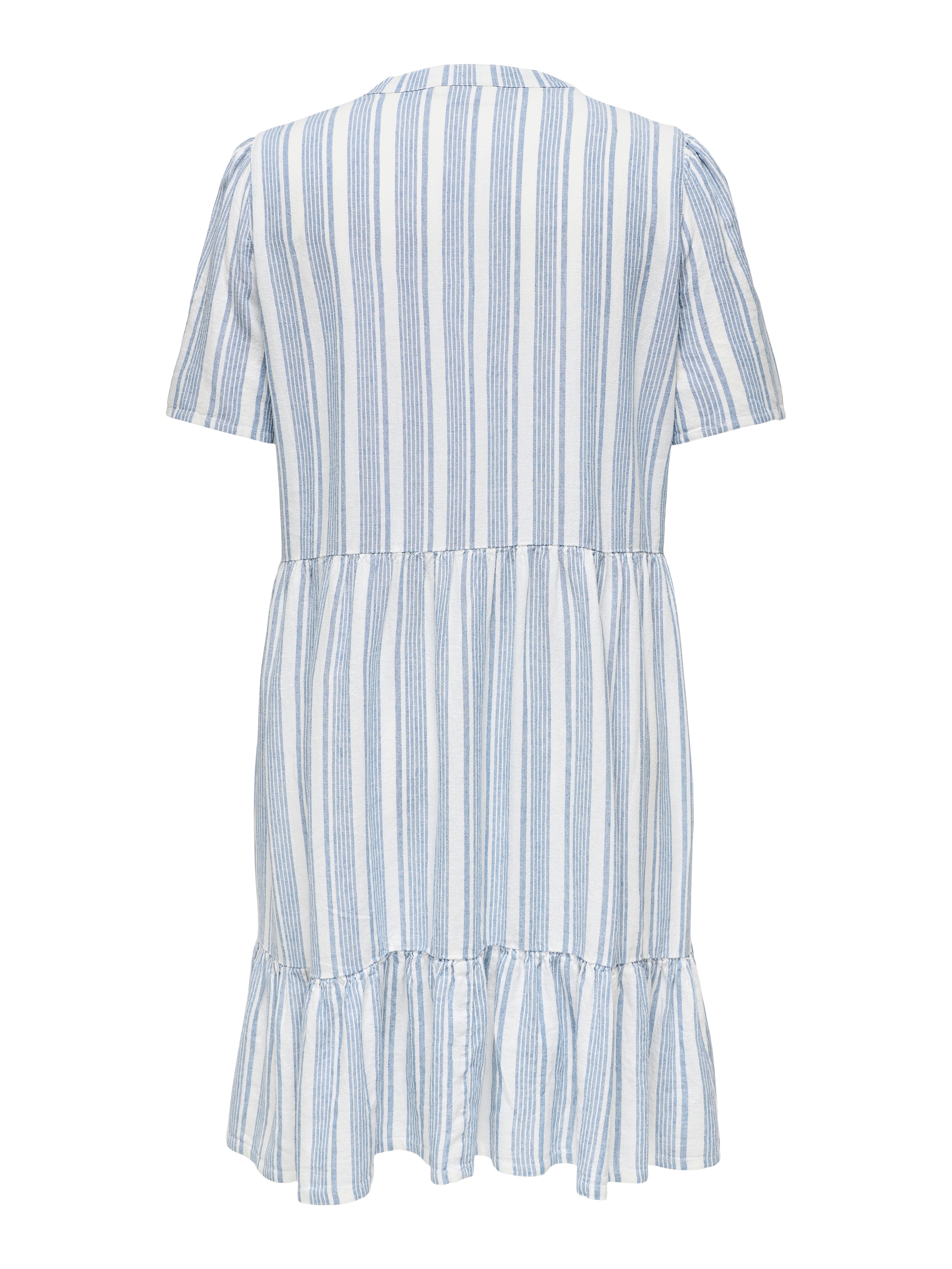ONLY CARMAKOMA Minikleid »CARTIRI-CARO S/S V-NECK LIN DRESS TLR«, mit Volant im Tunika Style
