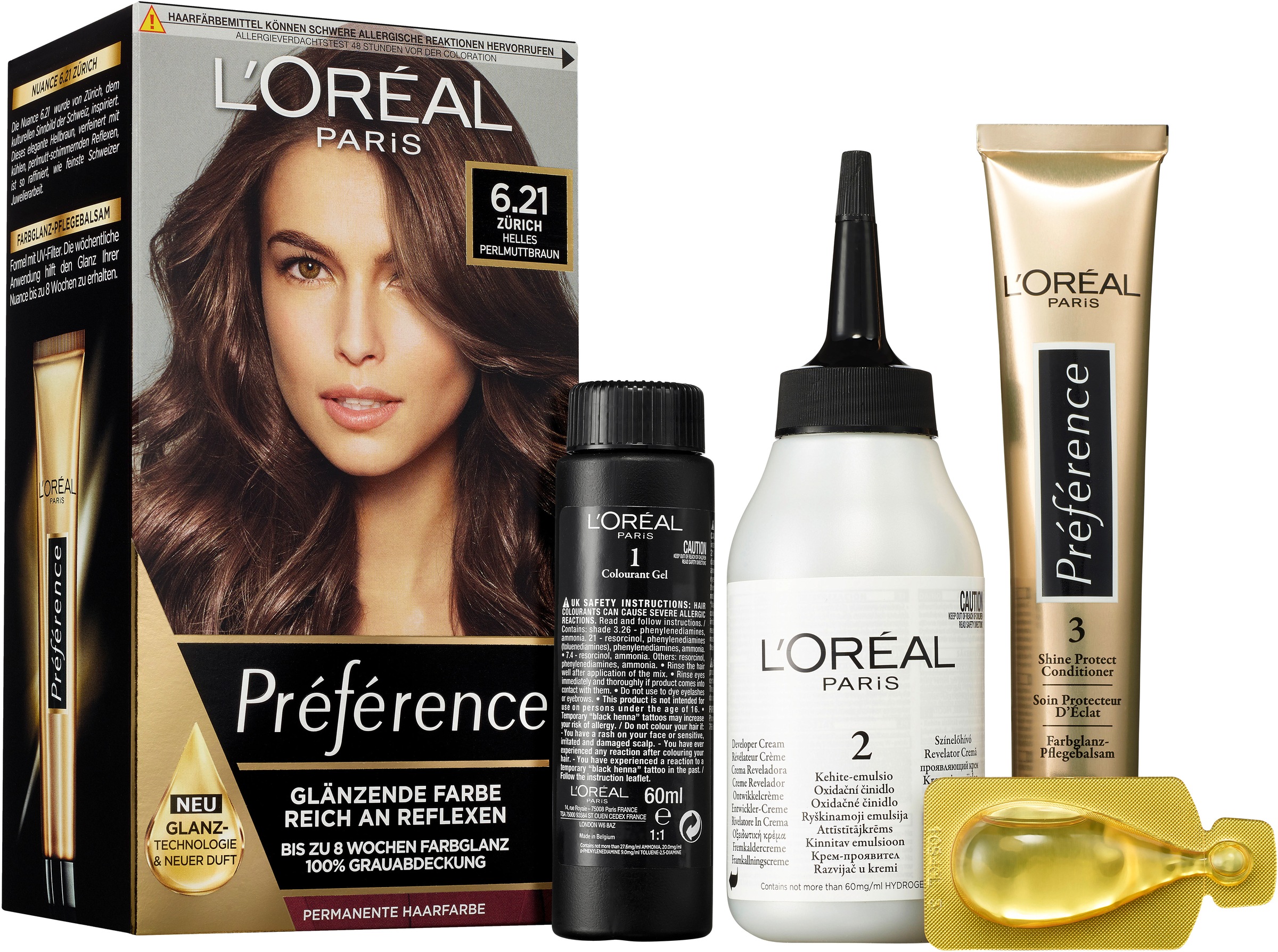 L'ORÉAL PARIS Coloration »Préférence«, (Packung, 3 tlg.), mit pflegender Formel