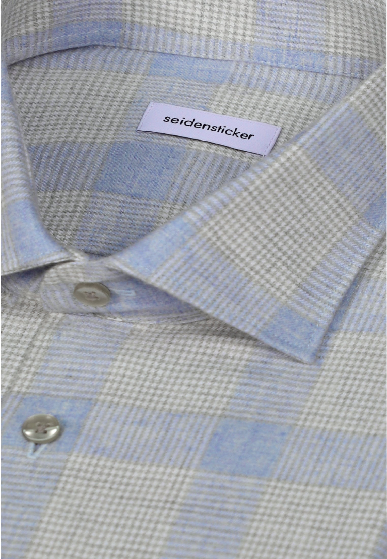 seidensticker Flanellhemd »Schwarze Rose« Regular 1/1 Kentkragen Karo