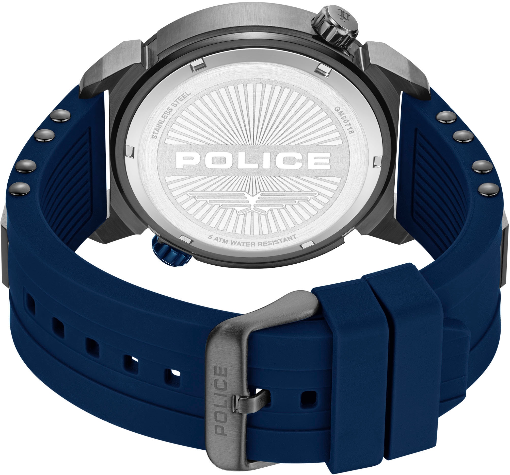 Police Multifunktionsuhr »BOA« Quarzuhr, Armbanduhr, Herrenuhr, Silikonarmband, analog, Dualzeit