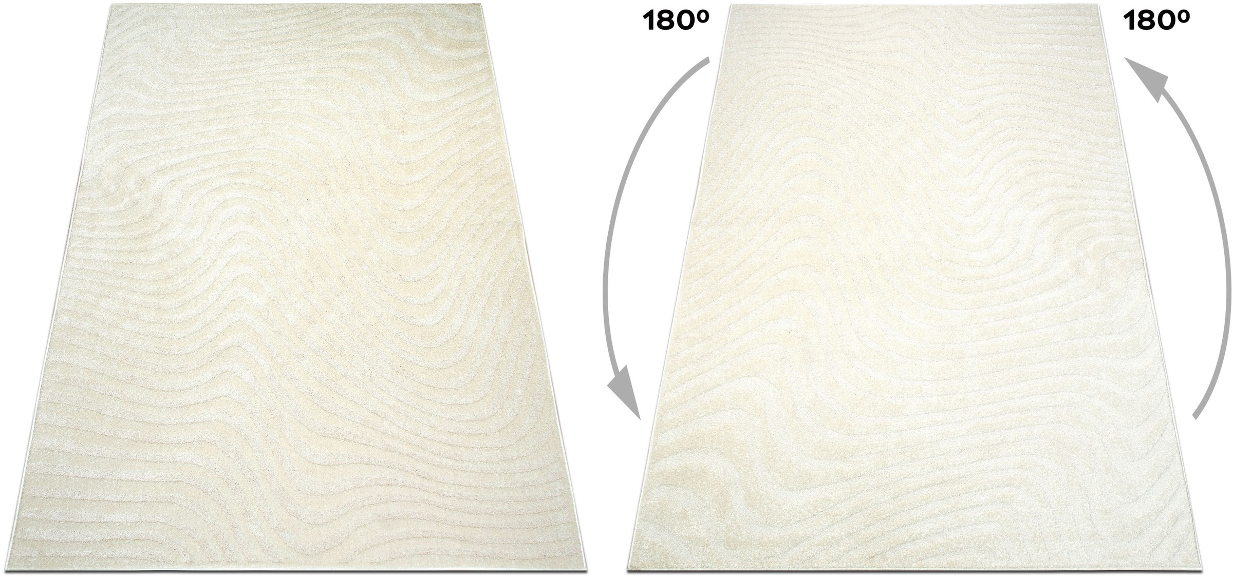 OTTO home Teppich »Vibek, Wellen-Design in Hoch-Tief-Struktur« rechteckig 9 mm Höhe 3D-Effekt, softer Kurzflor, pflegeleicht, Scandi-Look