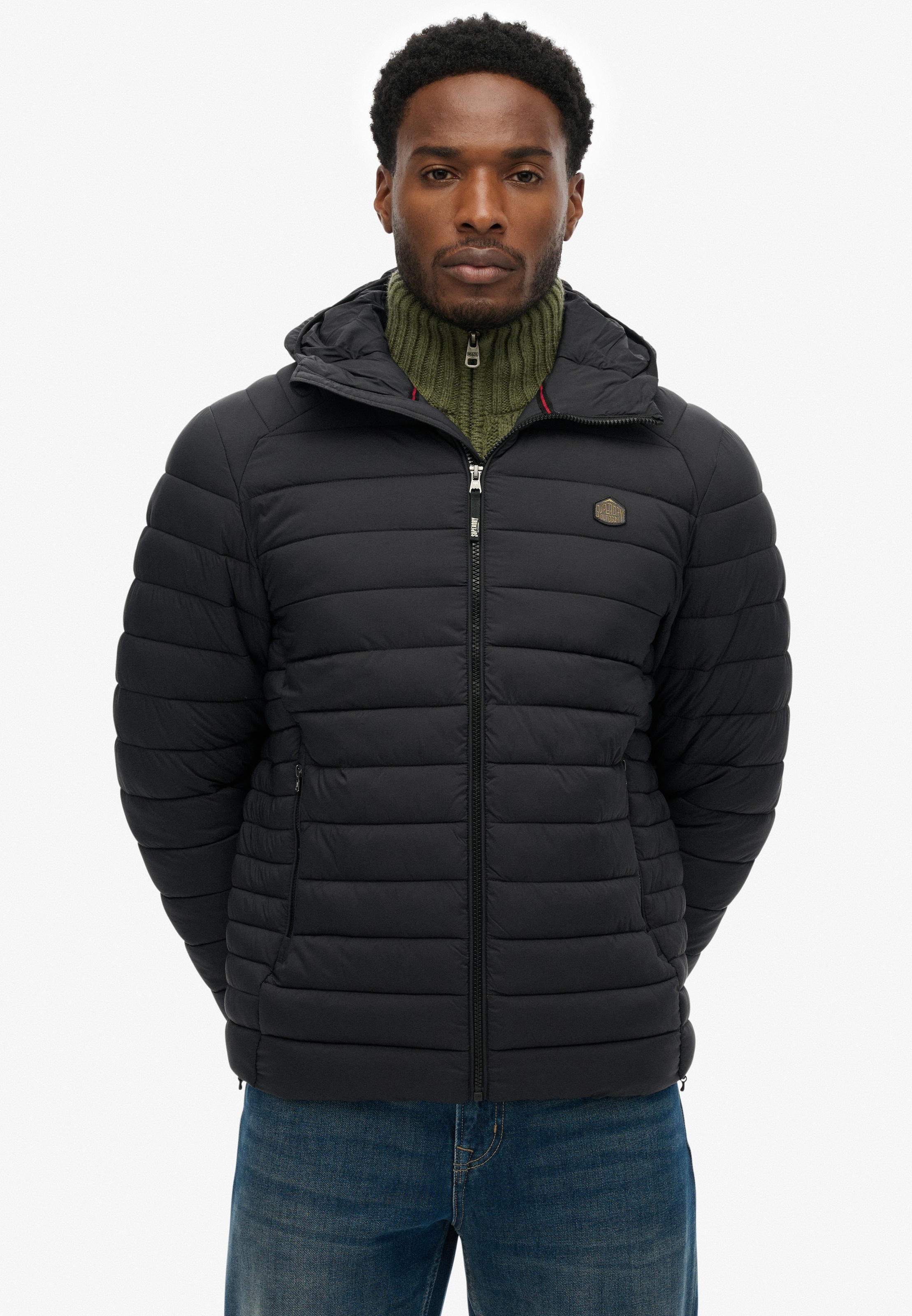 Superdry Steppjacke »Hooded Fuji Lite Jacket« mit Kapuze slim fit Form, mit Kapuze
