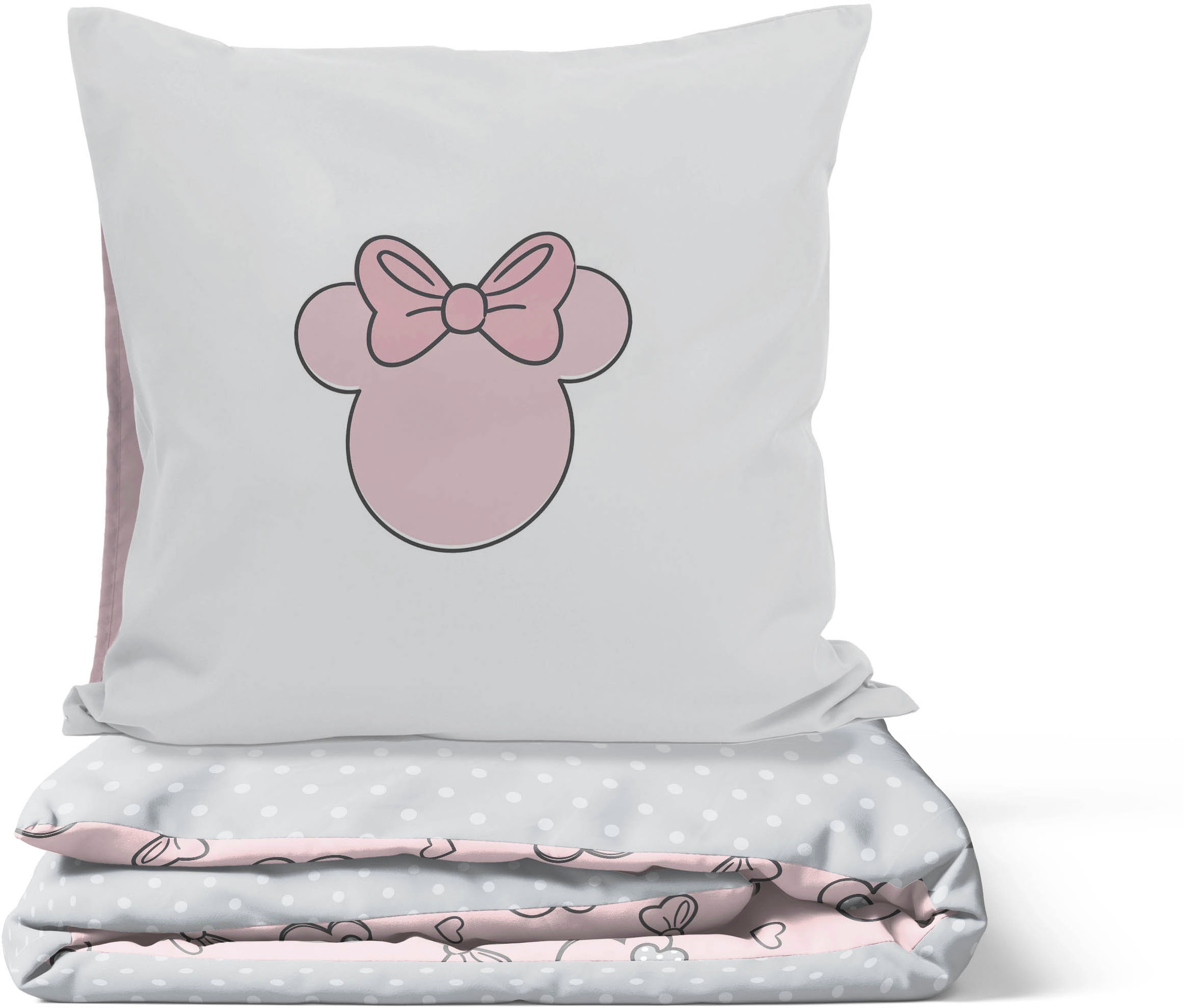 Disney Kinderbettwäsche »Disney Minnie Mouse Bettbezug-Set 135x200 cm + Kissenbezug 80x80 cm« 2 tlg. 100 % Baumwolle, maschinenwaschbar, wendbar