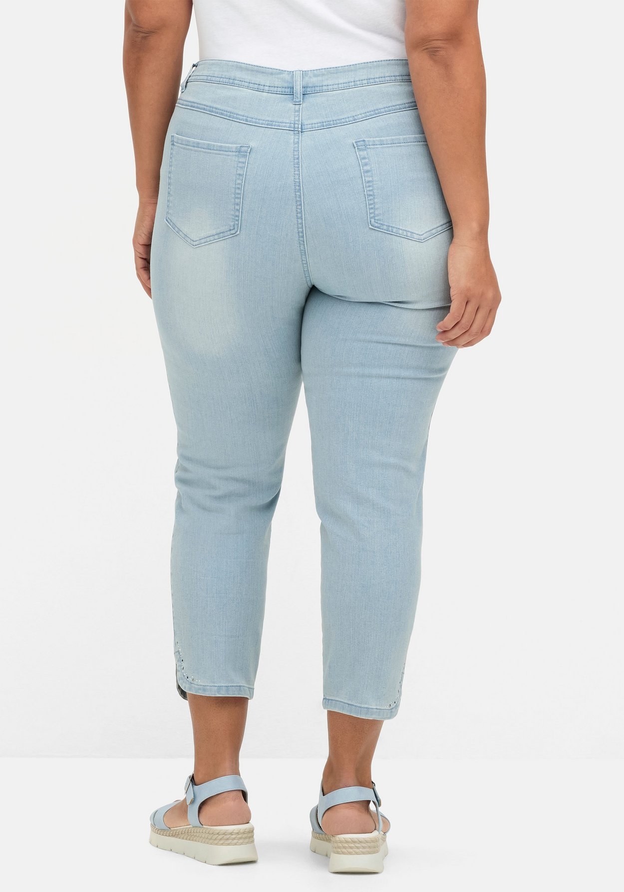 Sheego Stretch-Jeans »Schmale 7/8-Jeans mit Glitzersteinen am Saum«