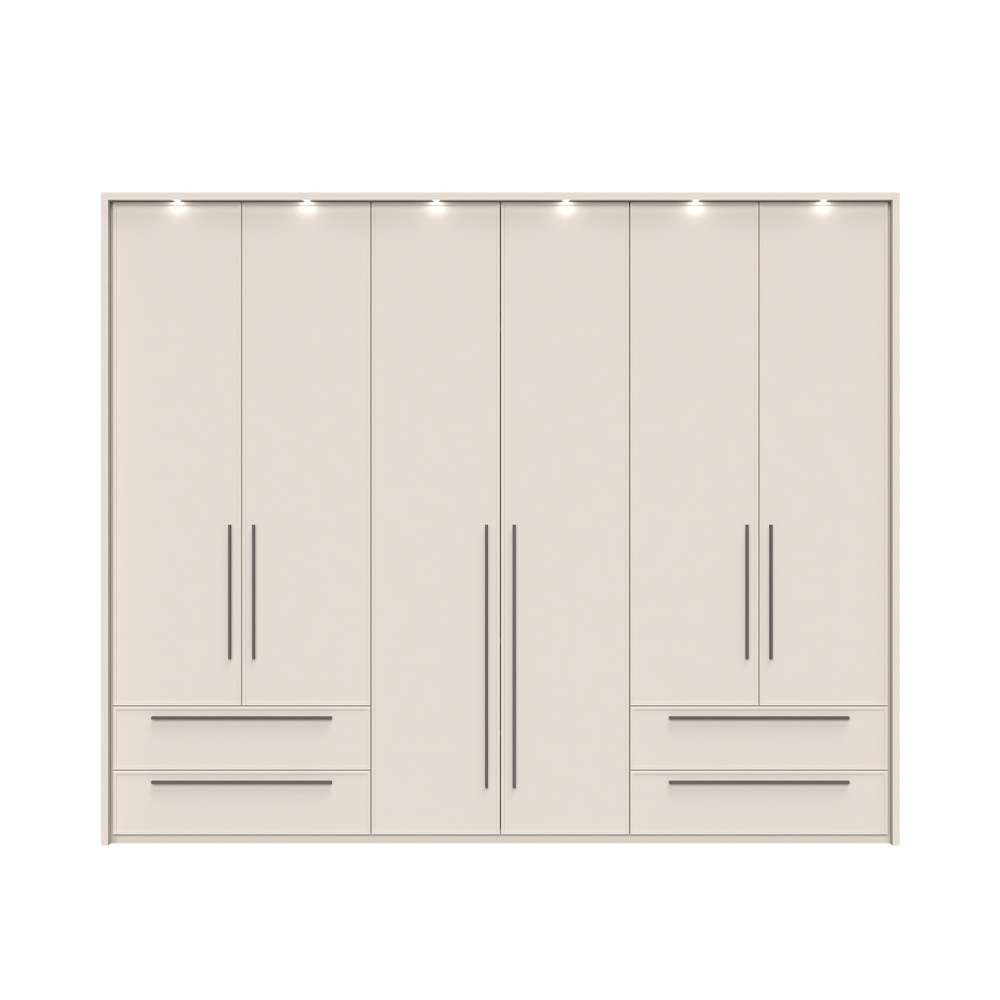 Places of Style Drehtürenschrank »Opera mit oder ohne Kranz inkl. LED-Bel.,B 227,272,317 oder 362 cm«, UV lackiert, Soft Close Funktion, Höhenverstellbare Füße