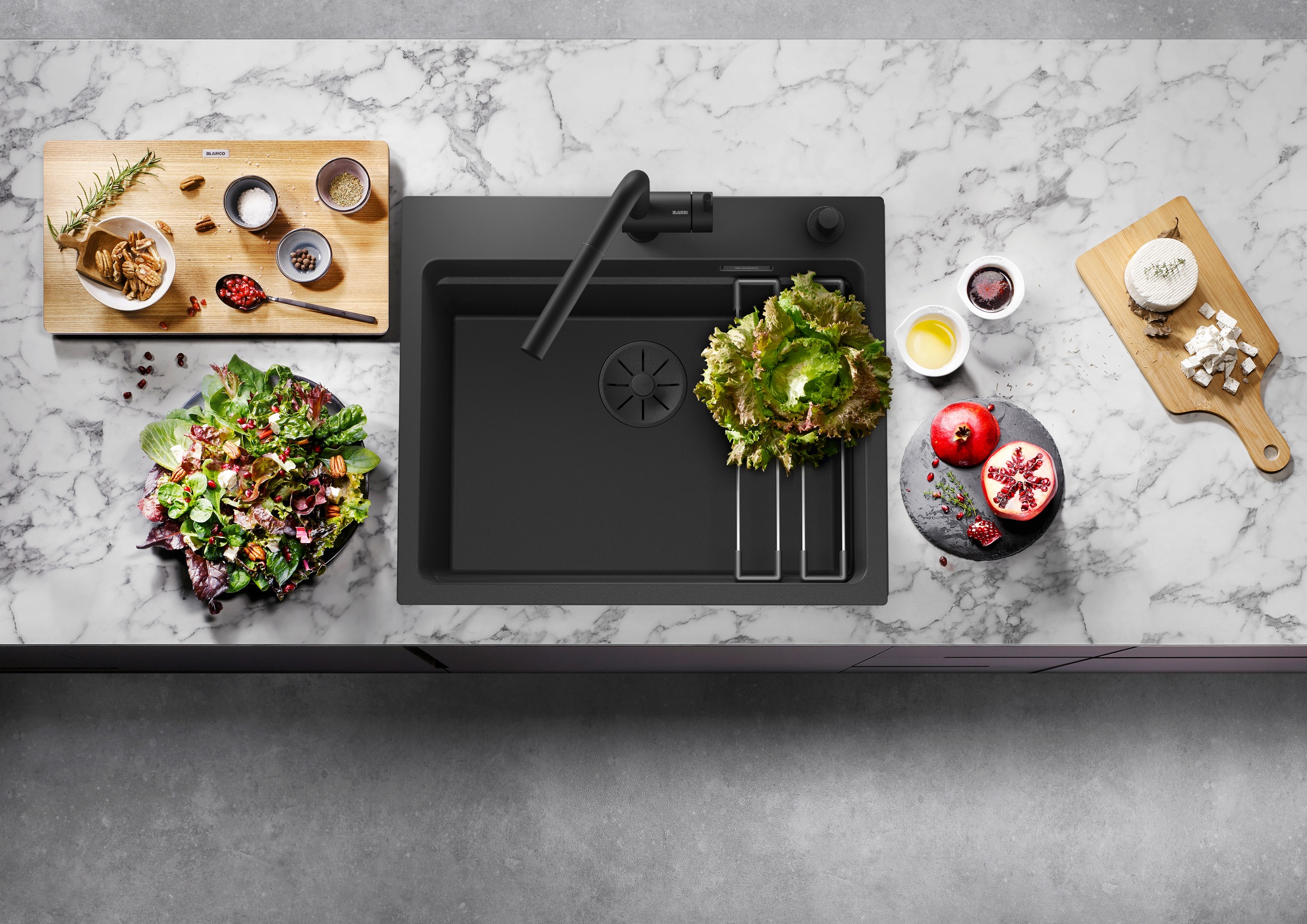 Blanco Granitspüle »ETAGON 6 Black Edition«, inklusive 2 Gratis ETAGON-Schienen aus Edelstahl