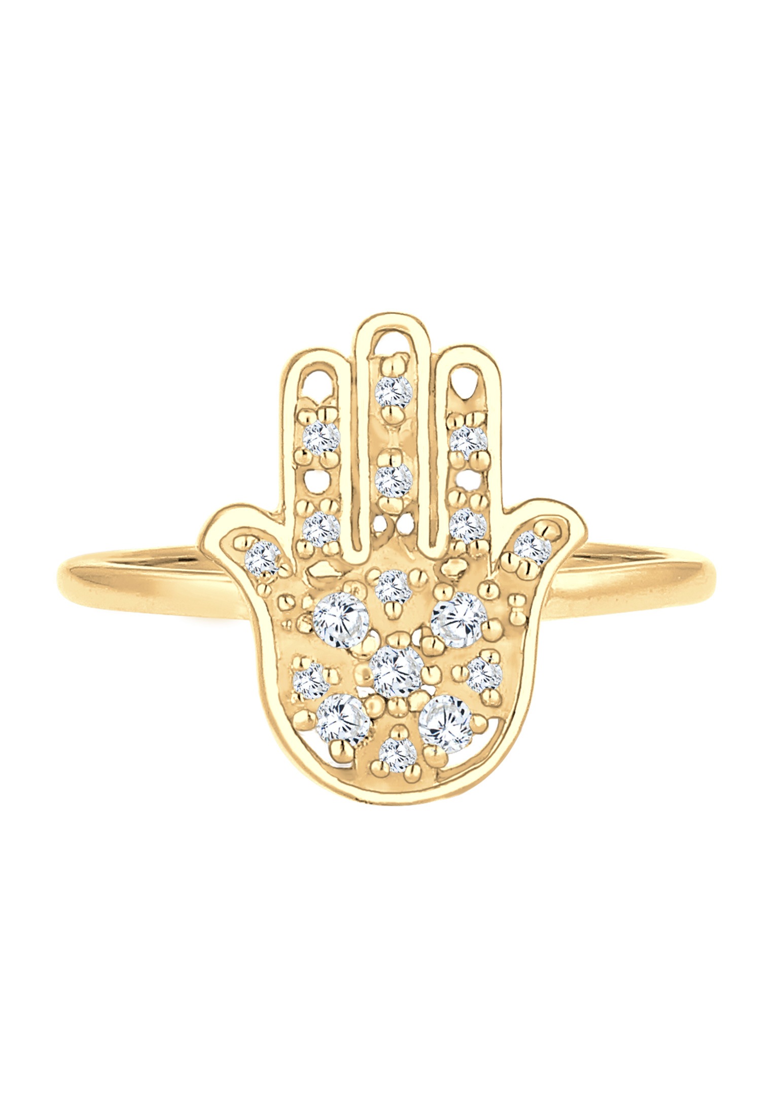 Elli Silberring »Ring Hamsa Hand der Fatima Zirkonia Boho 925 Silber«
